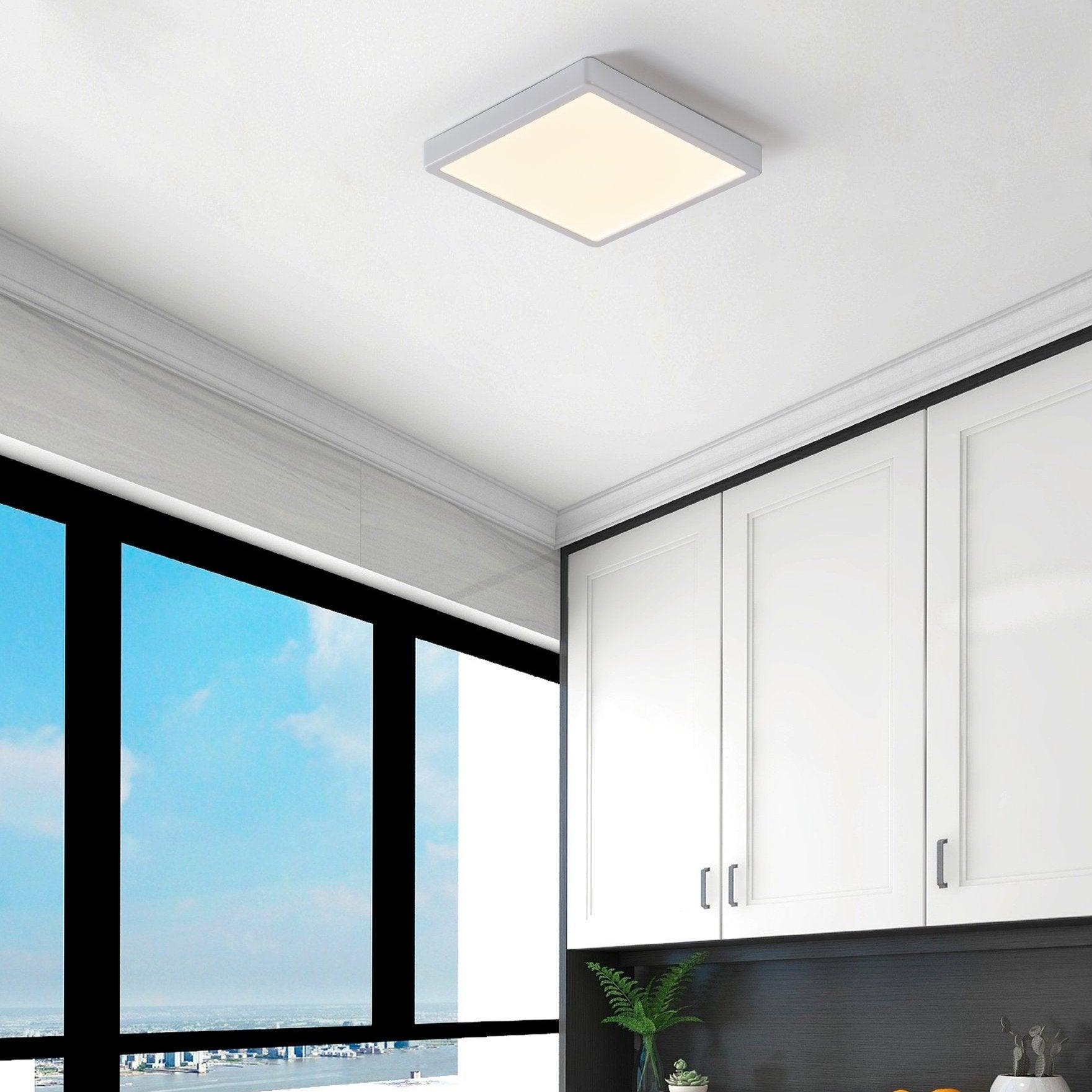 eglo argolis 2 white led square flush outdoor ceiling light