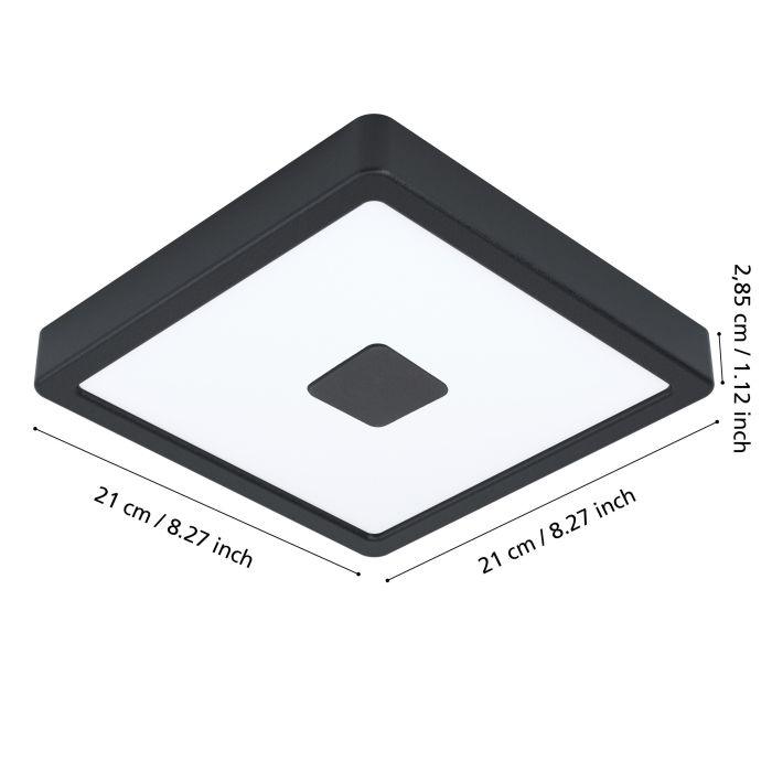 eglo iphias 2 black led square outdoor flush ceiling light Kitchen Lighting Close Up