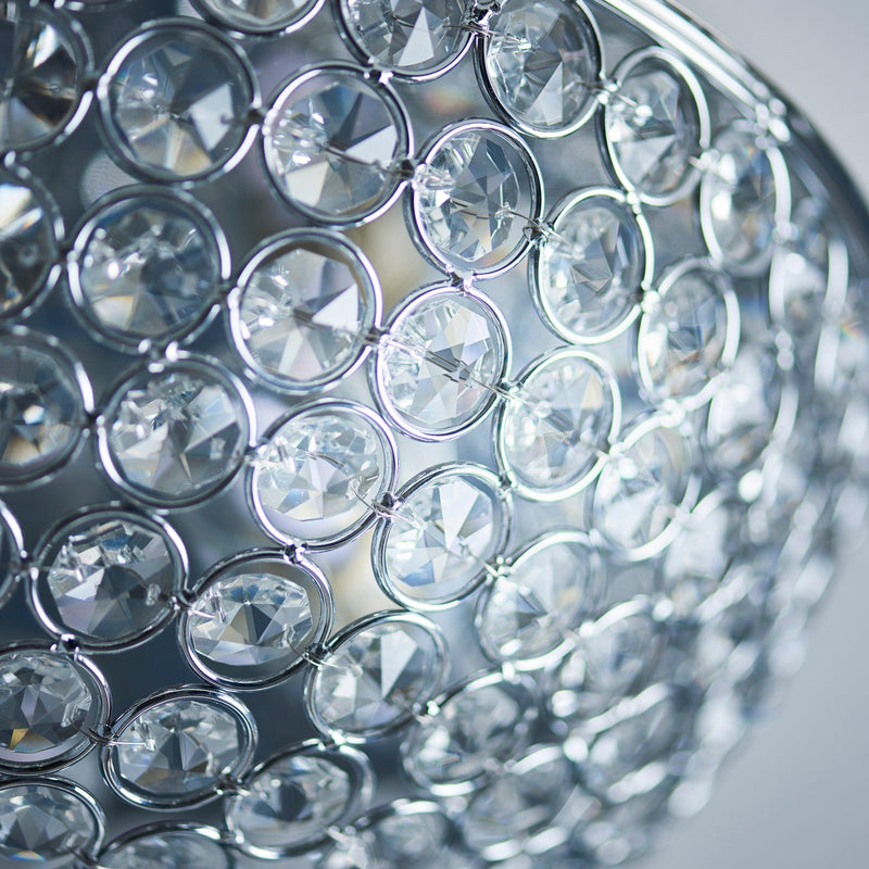 Chryla Clear Crystal & Chrome Flush Bathroom Ceiling Light 60103 - Crystal Detail Light Off