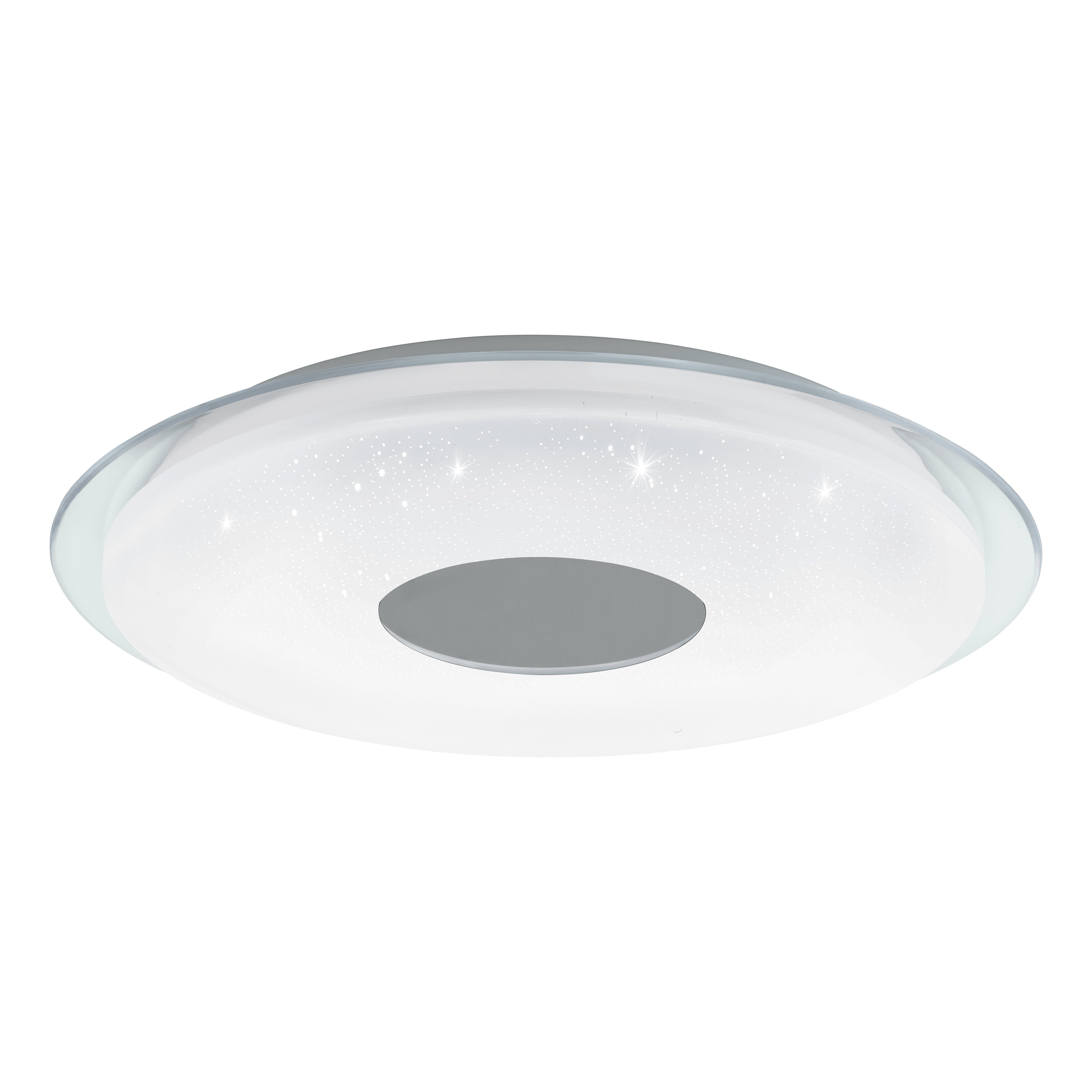 eglo connect lanciano z smart round chrome led ceiling flush 45cm living room image