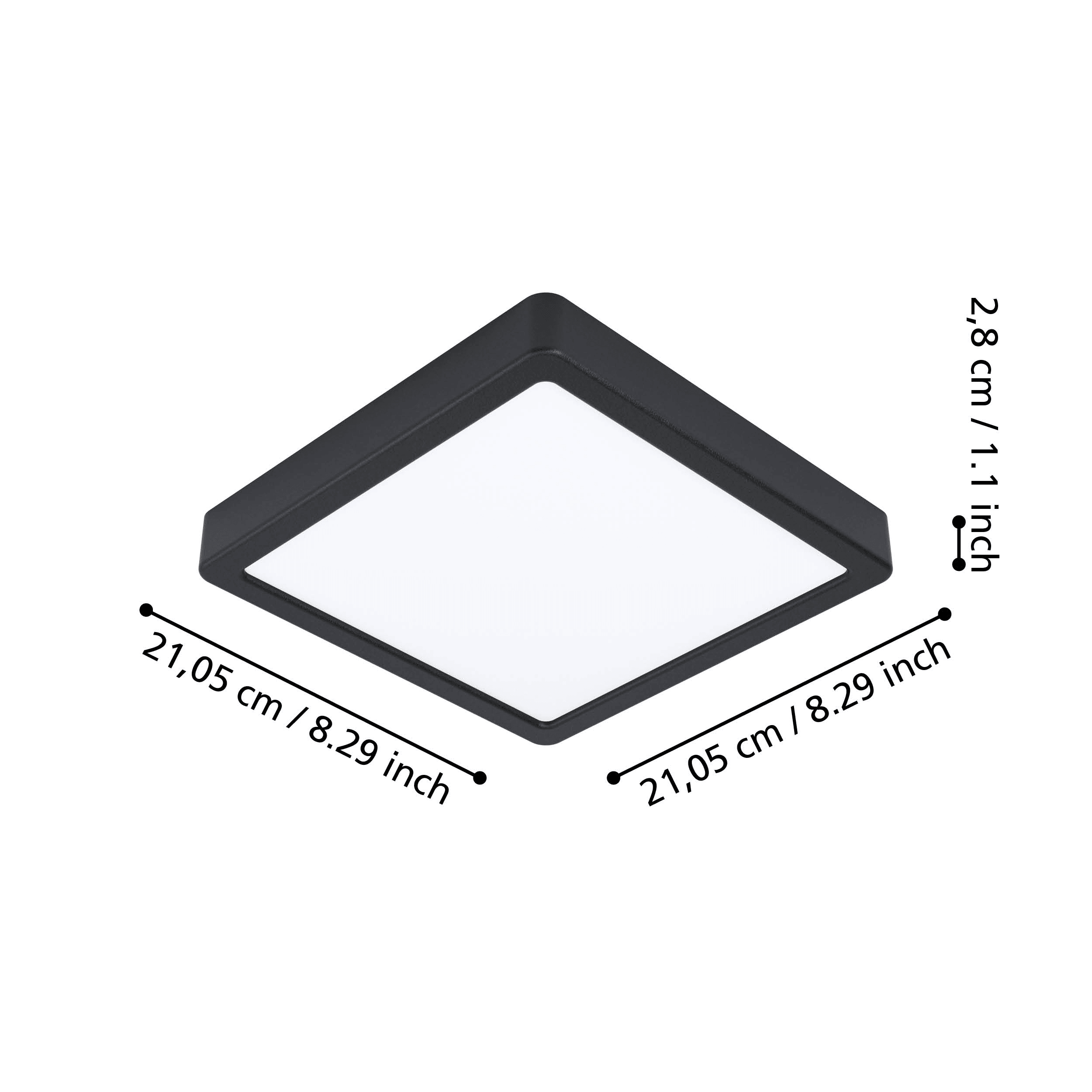 eglo connect fueva z smart led black square ceiling light hallway lighting 