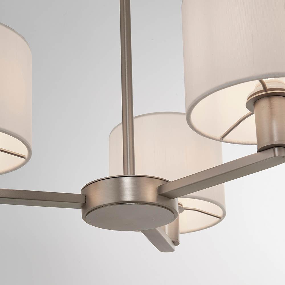 Endon Daley 3 Light Nickel Finish Ceiling Pendant-WAREHOUSE-40-290626