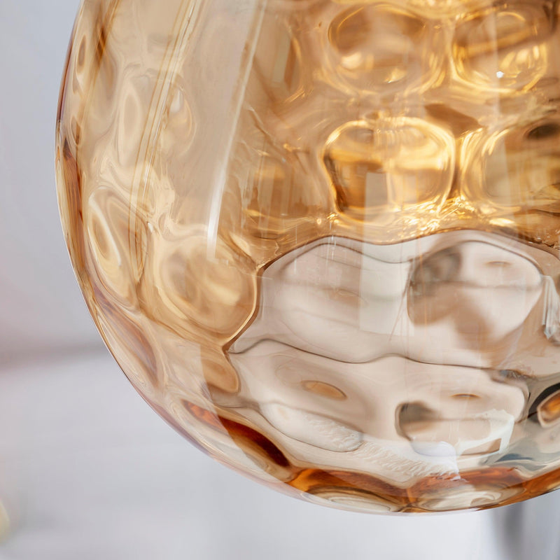 Eileen Cognac Tinted Glass Easy Fit Ceiling Lamp Shade 60298 - close-up of amber glass shade