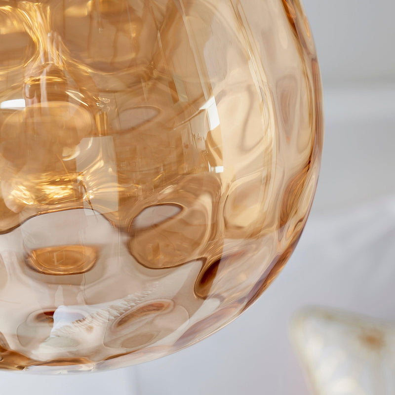 Eileen Cognac Tinted Glass Easy Fit Ceiling Lamp Shade 60298 - Glass Shade Close-up image