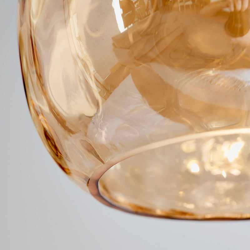 Eileen Cognac Tinted Glass Easy Fit Ceiling Lamp Shade 60298 - Amber glass shade close-up