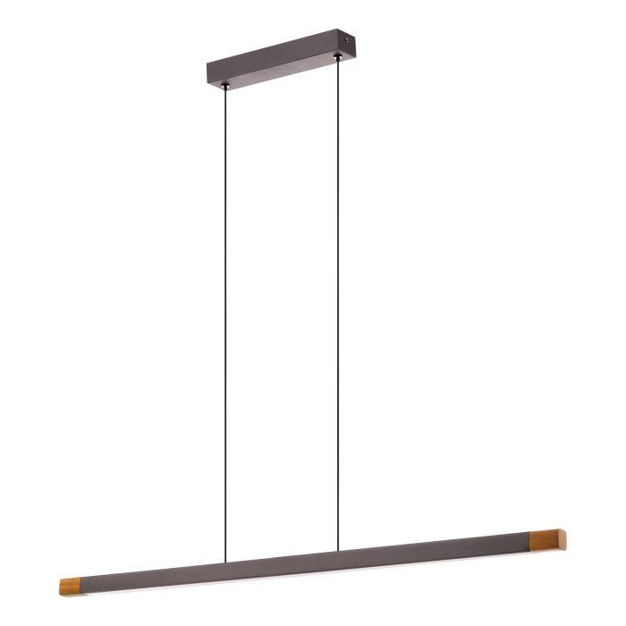 eglo lisciana led aluminium dark wood ceiling pendant living room image