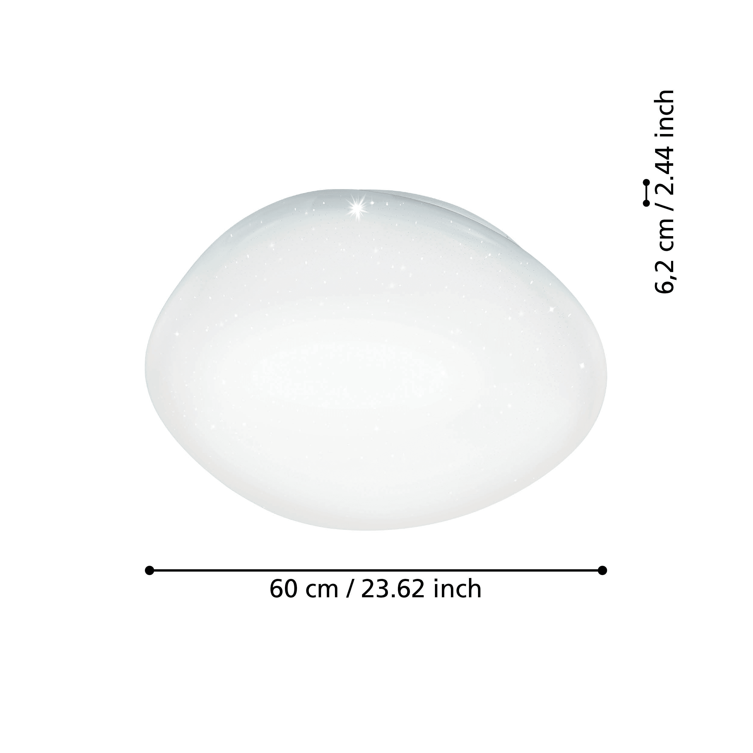 eglo connect sileras z smart led pebble shaped ceiling flush 60cm living room close up