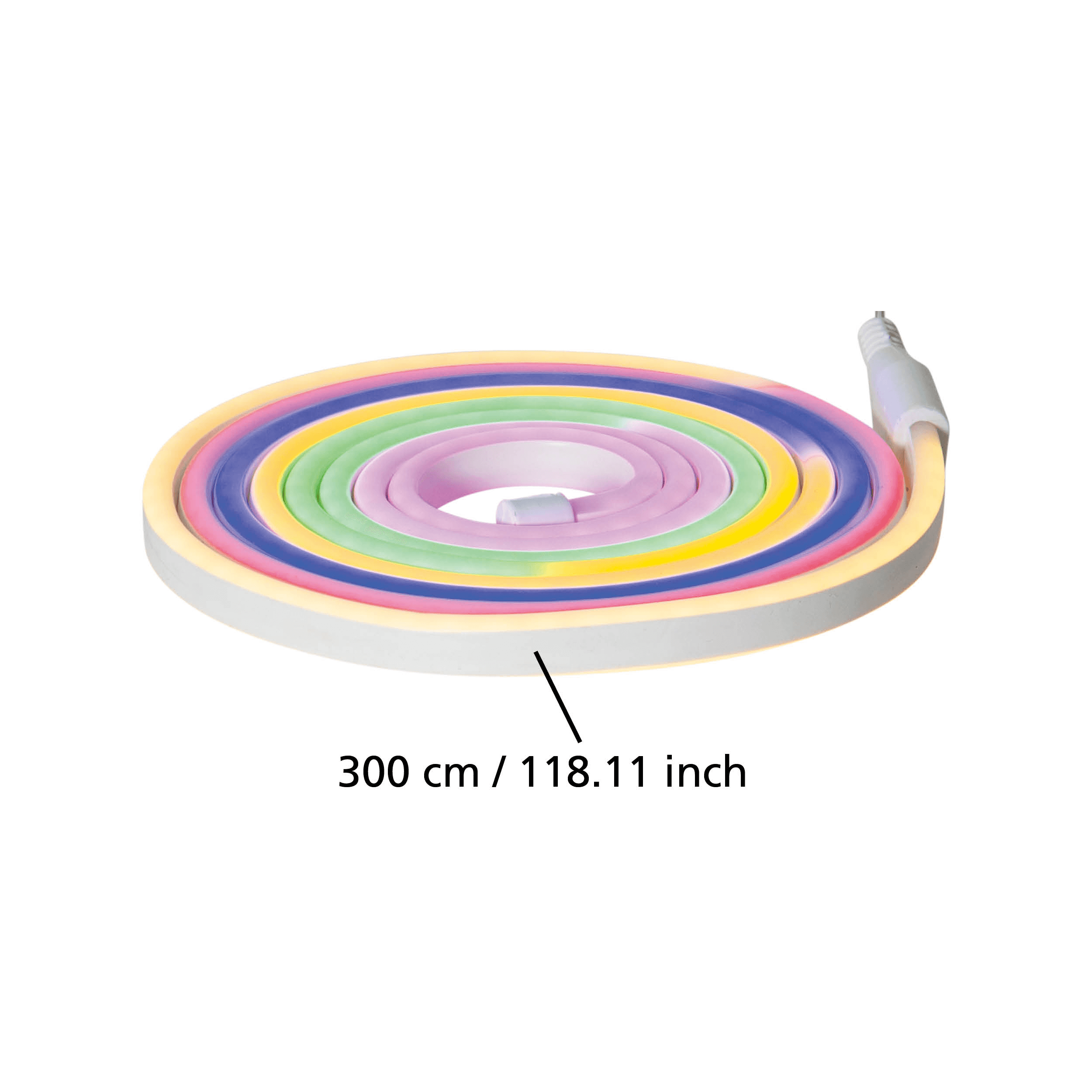 eglo flatneonled rainbow coloured outdoor strip light ip44 living room close up