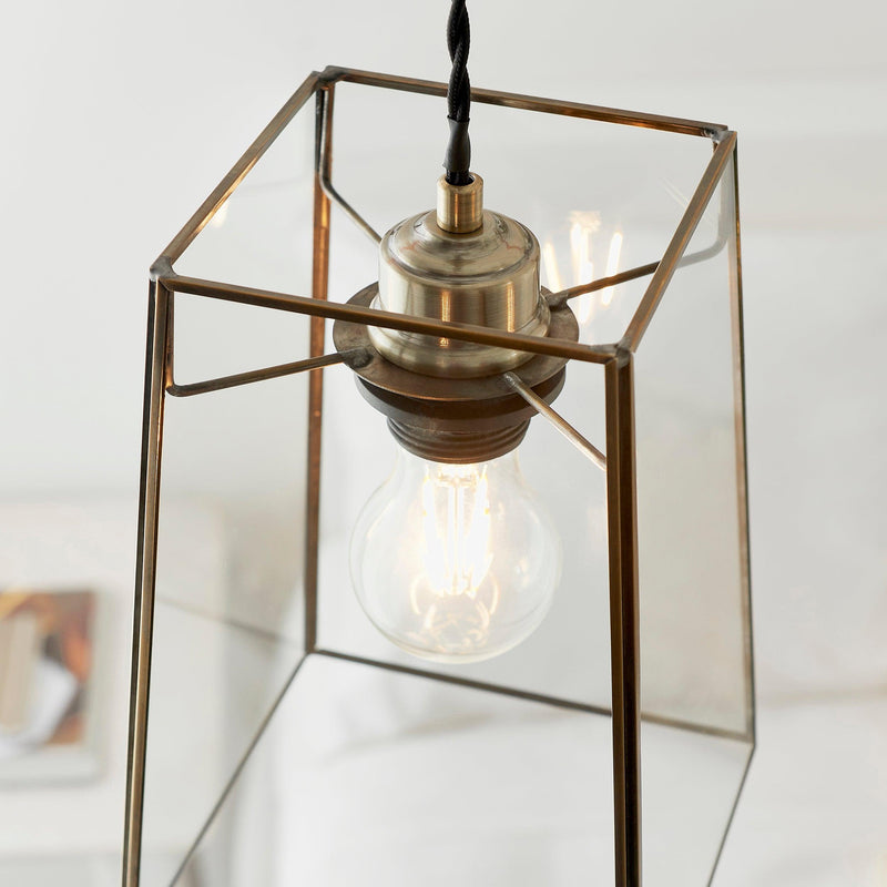 Beaumont Glass & Brass Easy Fit Ceiling Lamp Shade Light - close-up