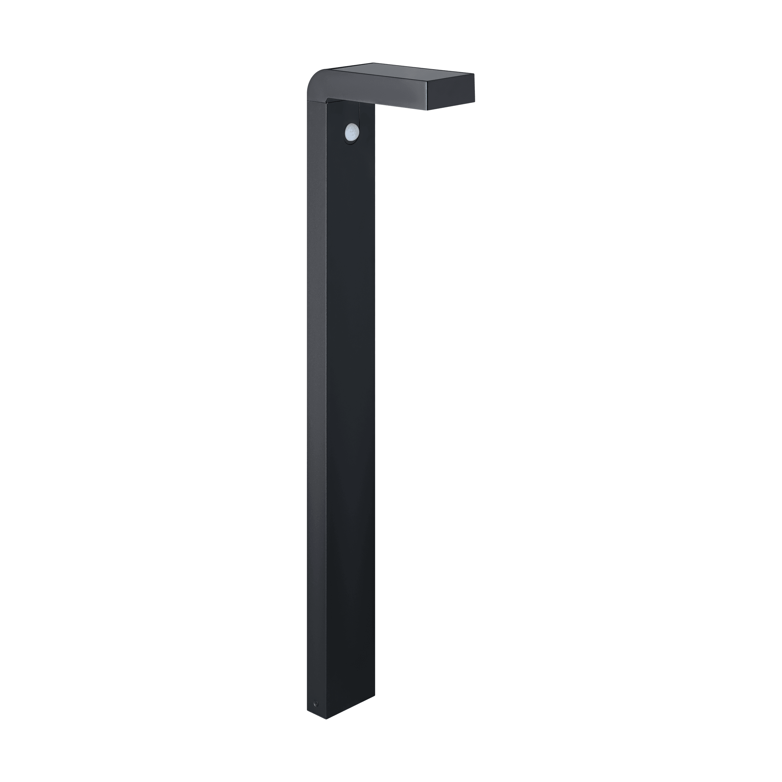 eglo baracconi black solar led ip44 bollard path light living room close up