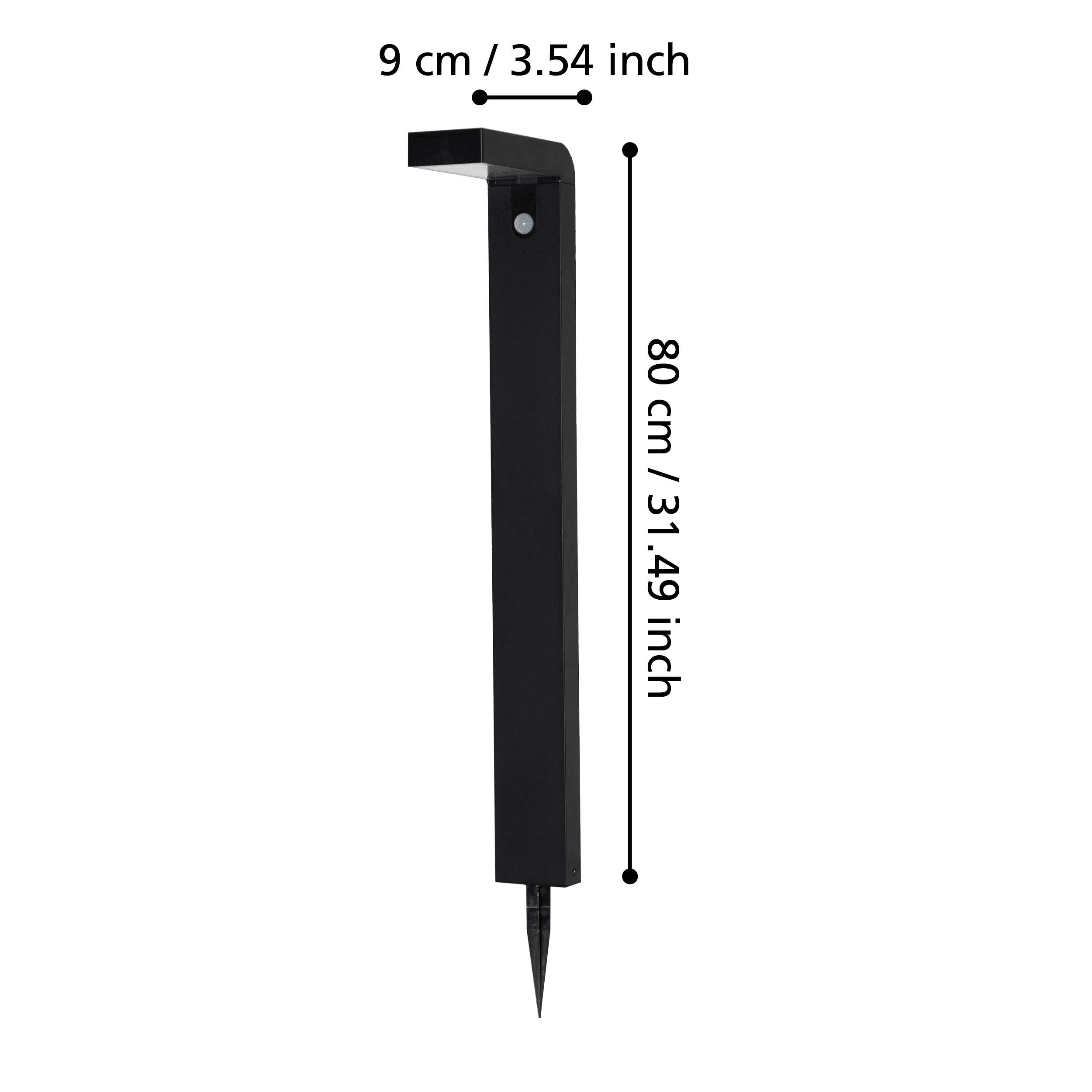 eglo baracconi black solar led ip44 bollard path light kitchen lighting 