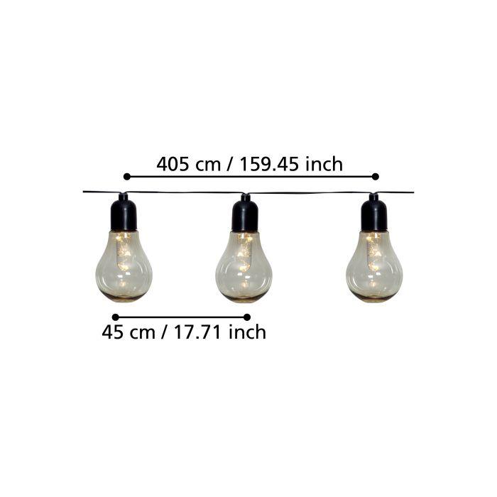 eglo libisa 10 light clear bulb festoon ip44 outdoor party set hallway lighting 