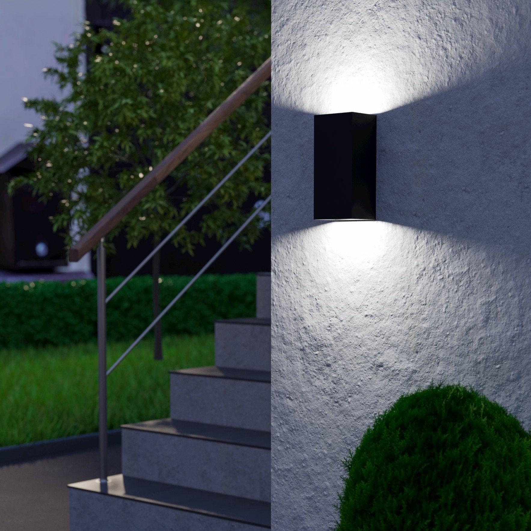 eglo eremitana black metal outdoor wall light ip55