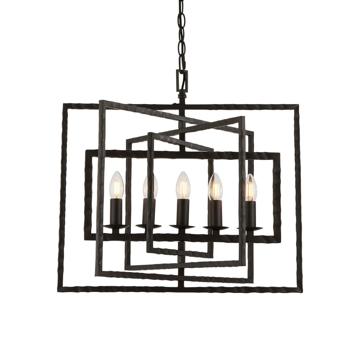 Endon Tibbet 5 Light Hammered Bronze Ceiling Pendant-OB-180926