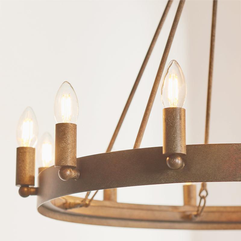 Endon Chevalier 12 Light Aged Metal Pendant Ceiling Light-OPEN-BOX-50-270826