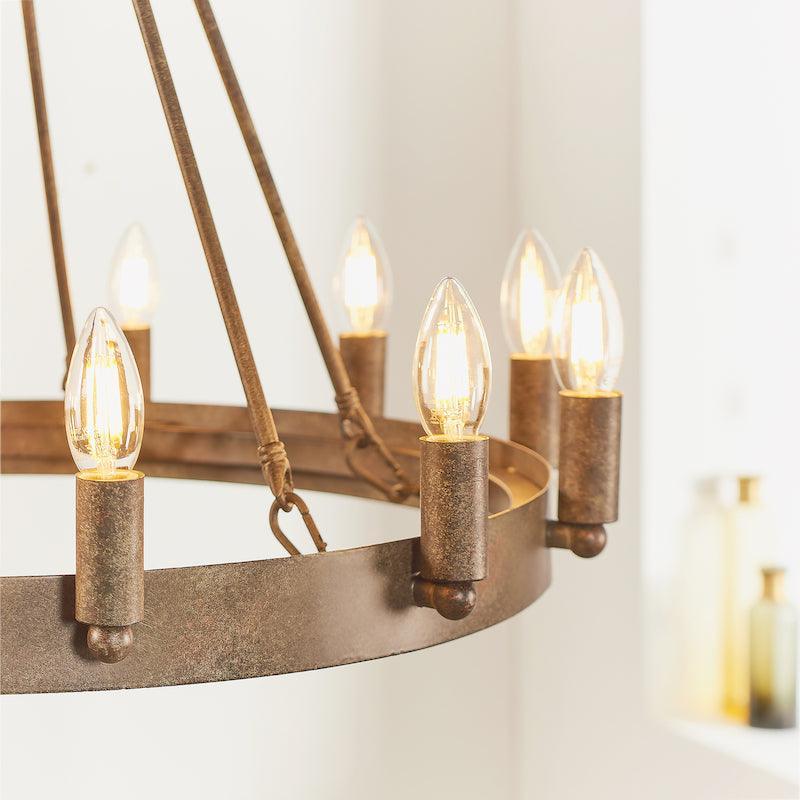Endon Chevalier 12 Light Aged Metal Pendant Ceiling Light-OPEN-BOX-50-270826