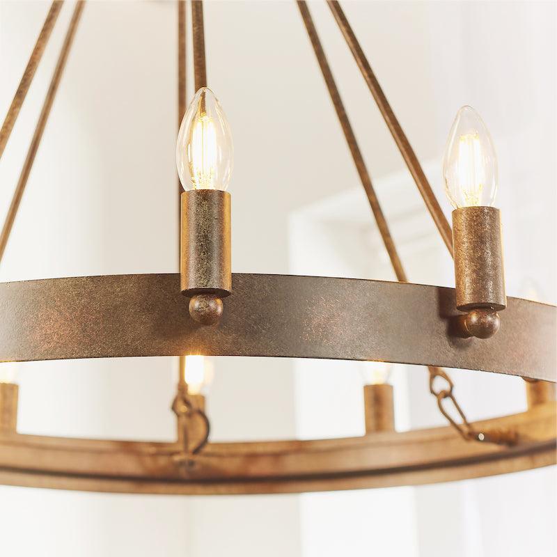 Endon Chevalier 12 Light Aged Metal Pendant Ceiling Light-OPEN-BOX-50-270826
