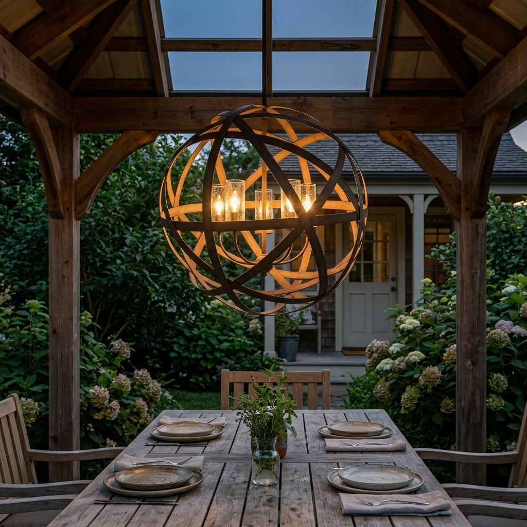 Hinkley Carson Iron Outdoor 5 Light Pendant