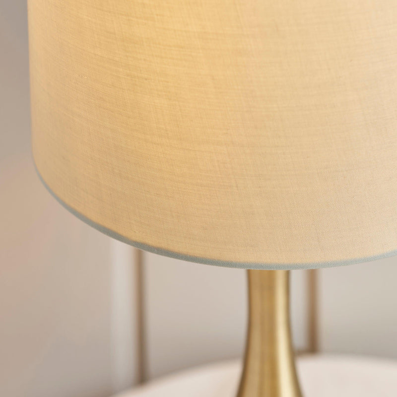 Endon Piccadilly Brass Table Lamp With Taupe Shade 61191 - Shade Detail