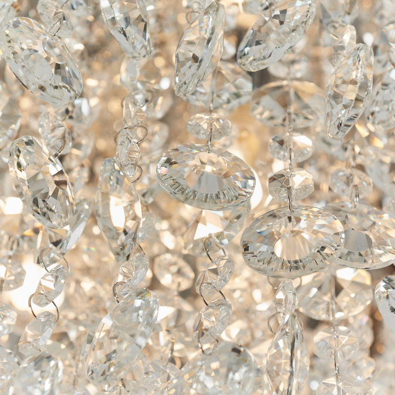 Kristen Clear Crystal And Chrome Finish Flush Bathroom Ceiling Light 61233 - Crystal Detail