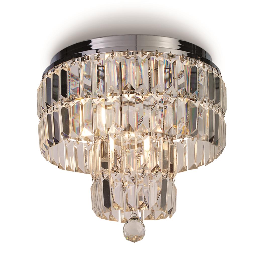 Searchlight Empire 4 Light Chrome & Crystal Flush