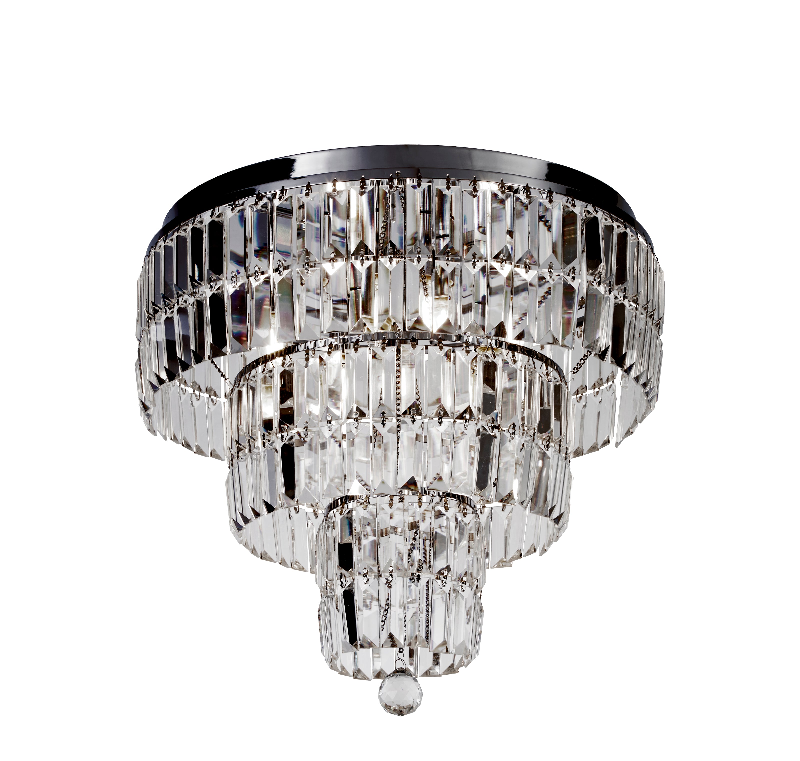 Searchlight Empire 6 Light Chrome & Crystal Flush