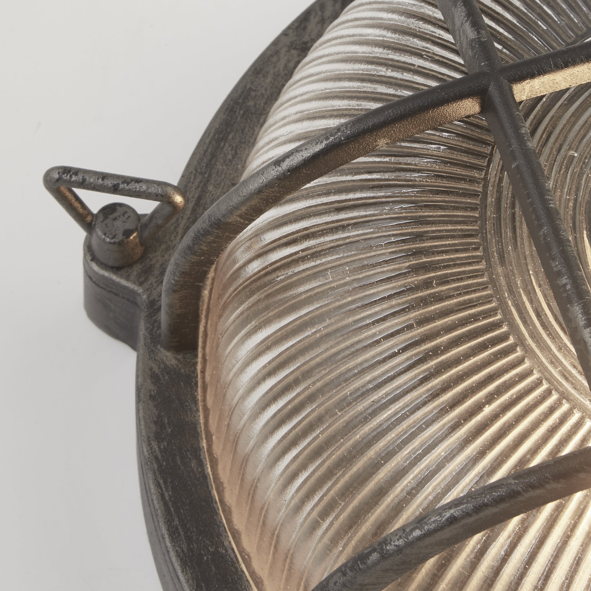 Searchlight Bulkhead Round Black & Silver Outdoor Wall Light