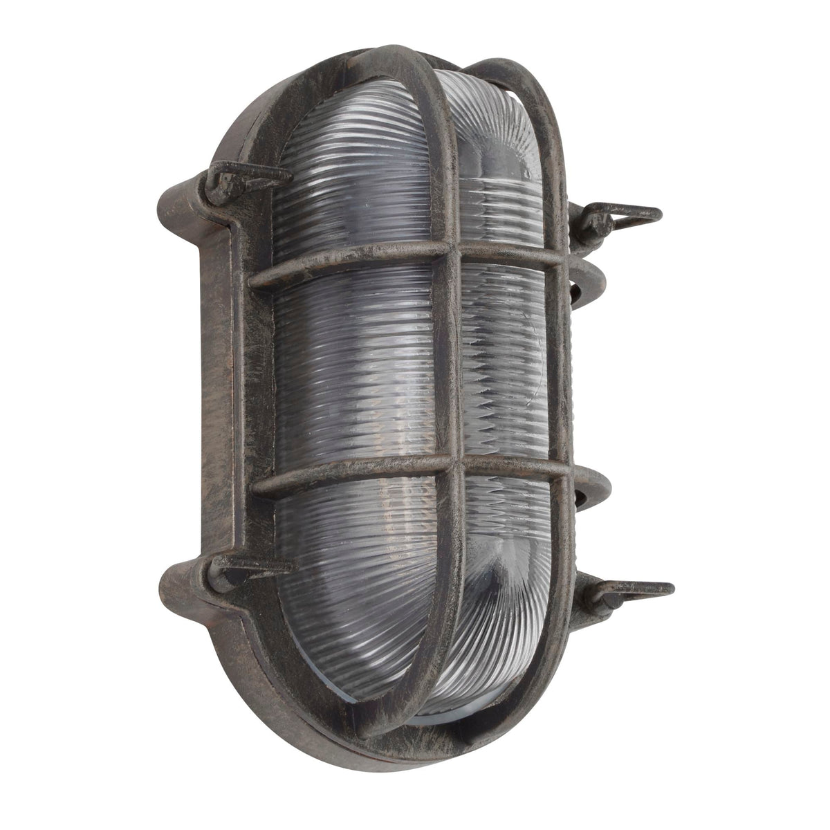 Searchlight Bulkhead Oval Black & Silver Outdoor Wall/Ceiling Light-warehouse-180926