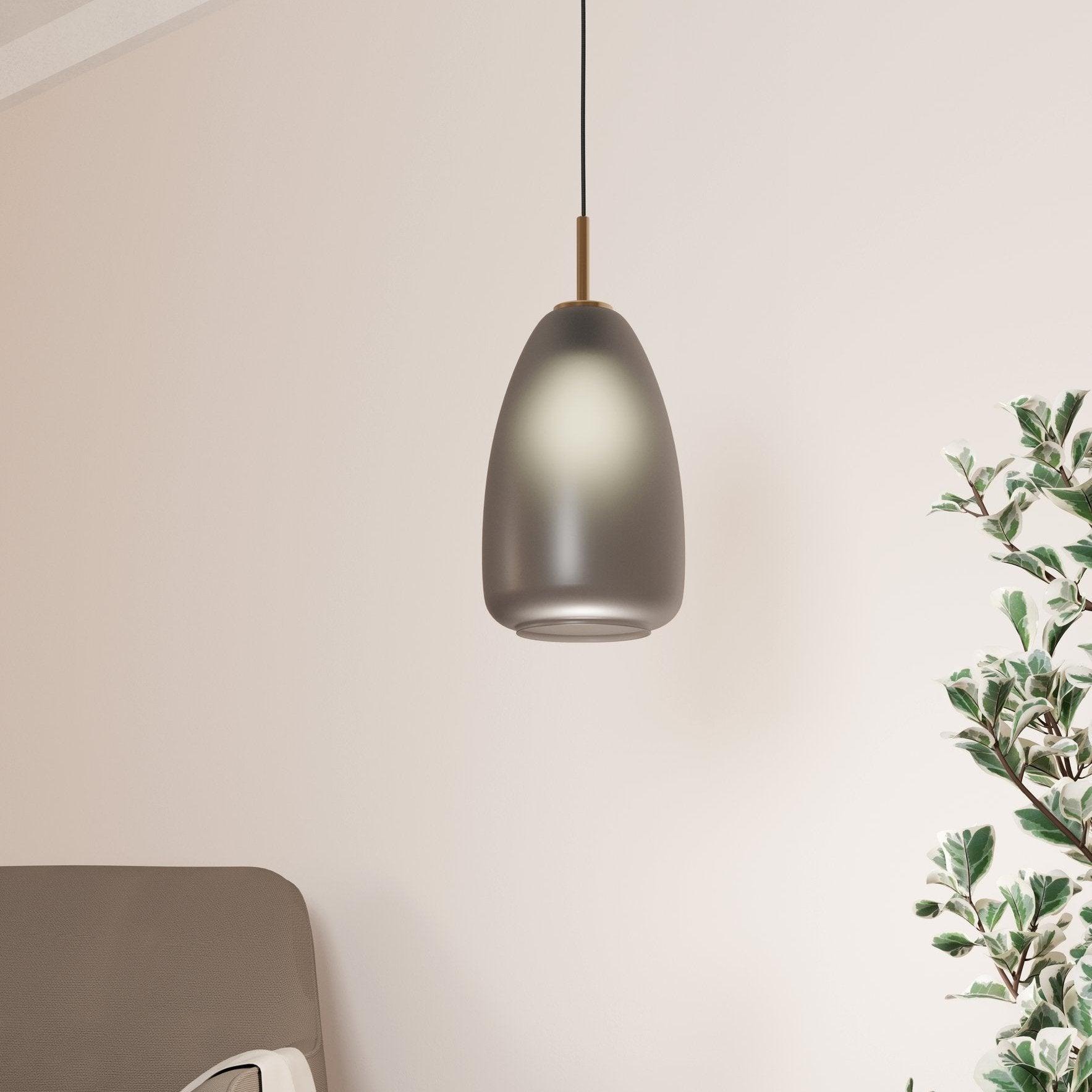 eglo alobrase rounded smoked glass ceiling pendant