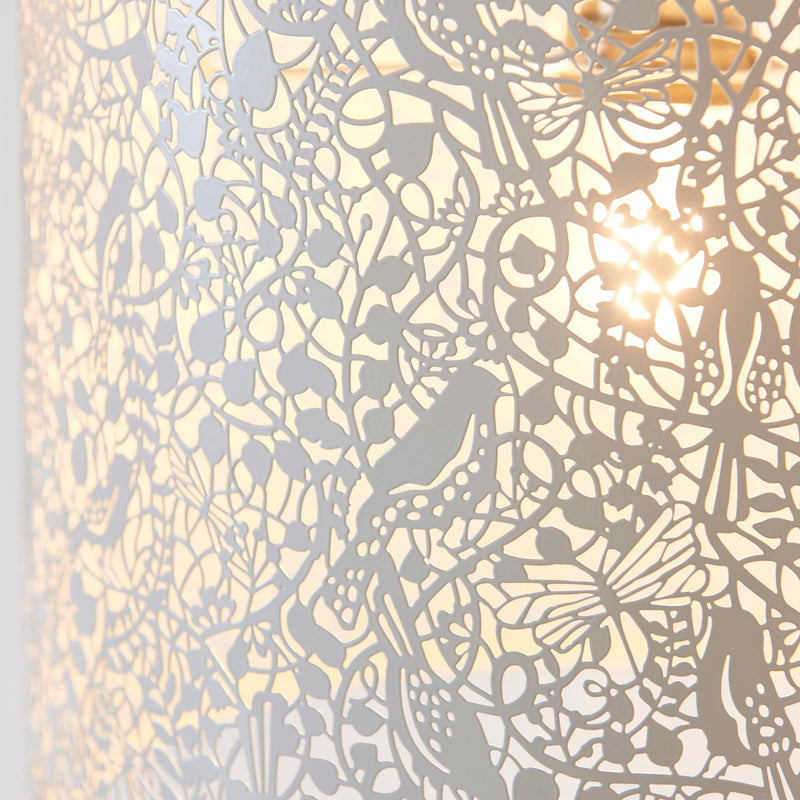 Endon Secret Garden Matt Ivory Easy Fit Ceiling Lamp Shade 61611 - Shade detail close-up