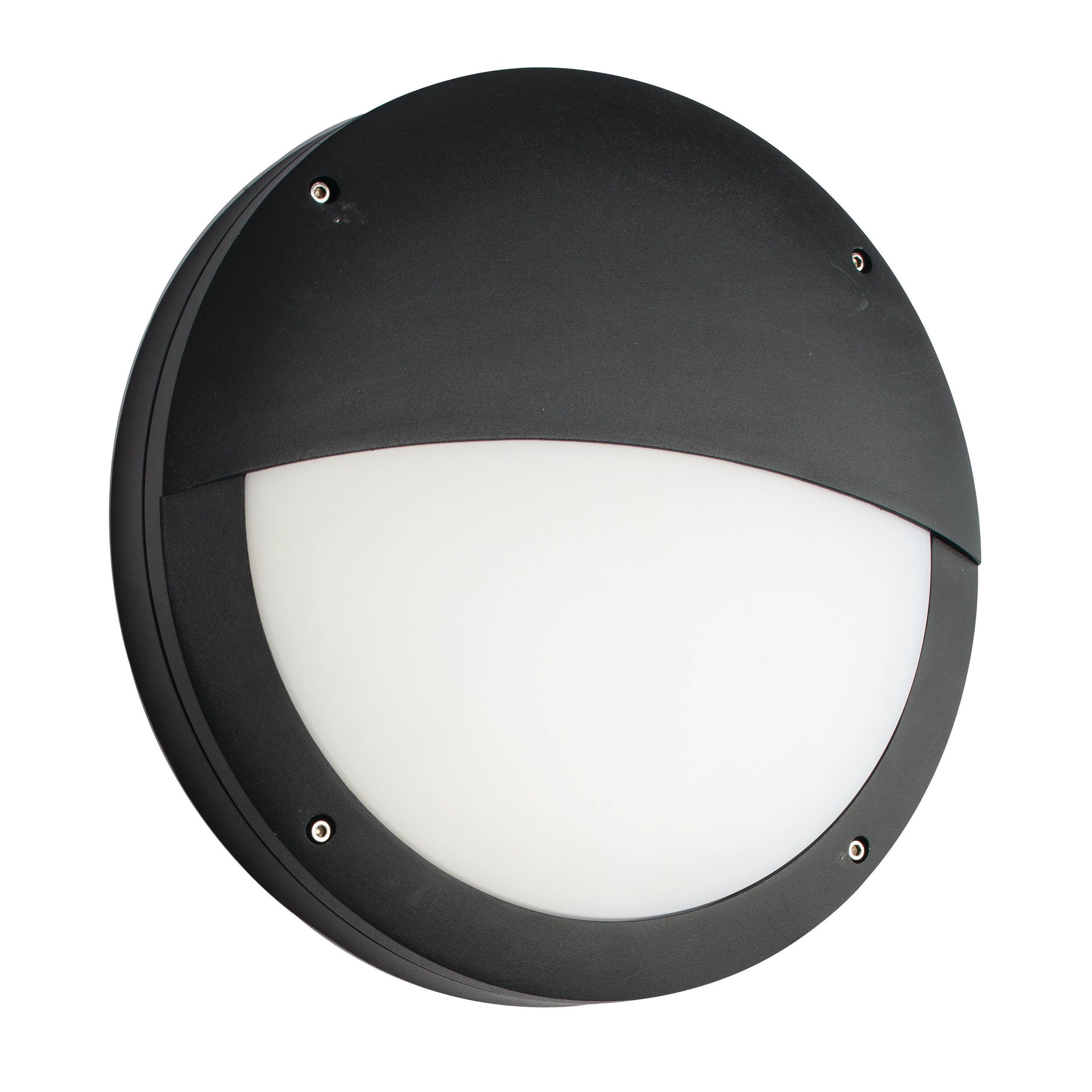 Luik Eyelid Black Bulkhead LED Wall Light IP65 18W-clearance