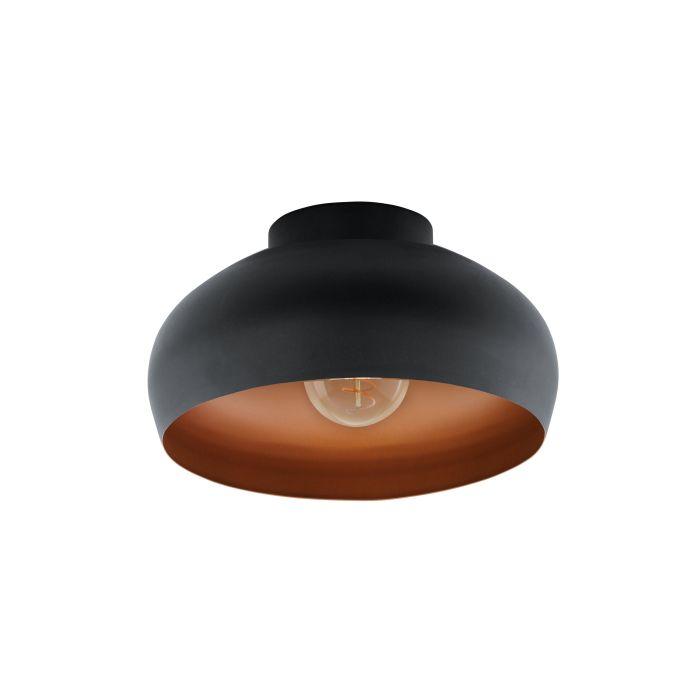 eglo mogano 2 black copper round metal flush ceiling light living room image