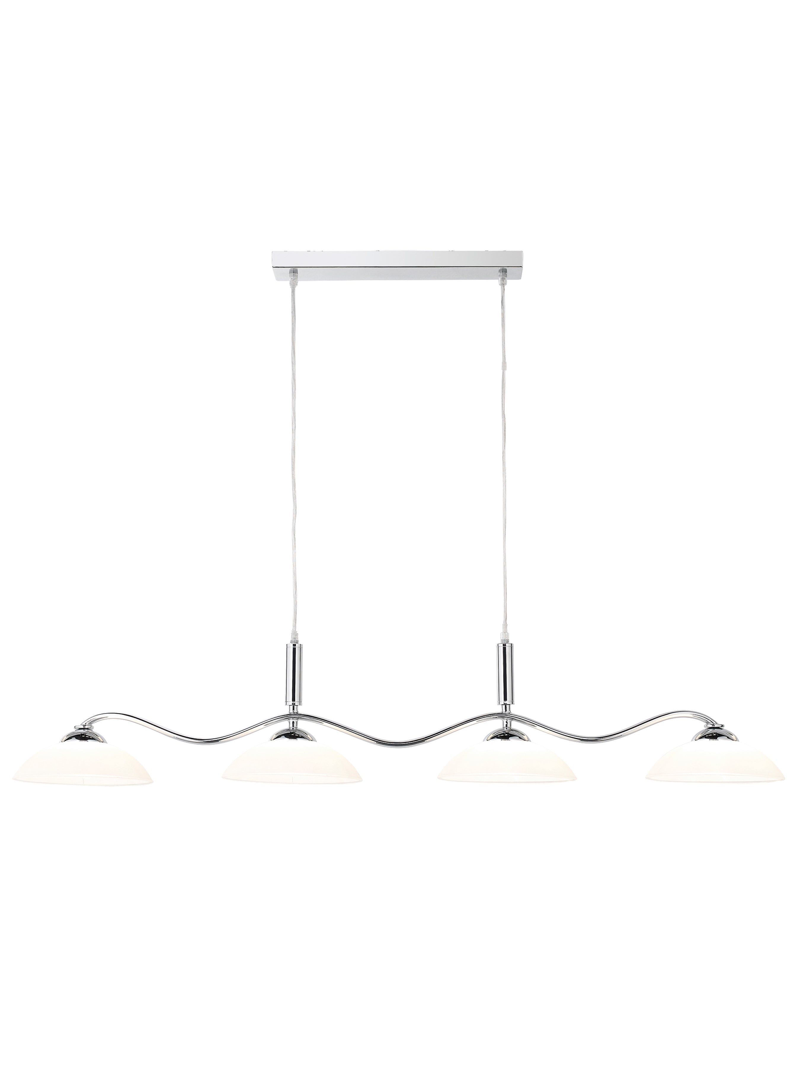 Searchlight Alexis 4 Light Chrome Bar Pendant - Opal Glass Shades