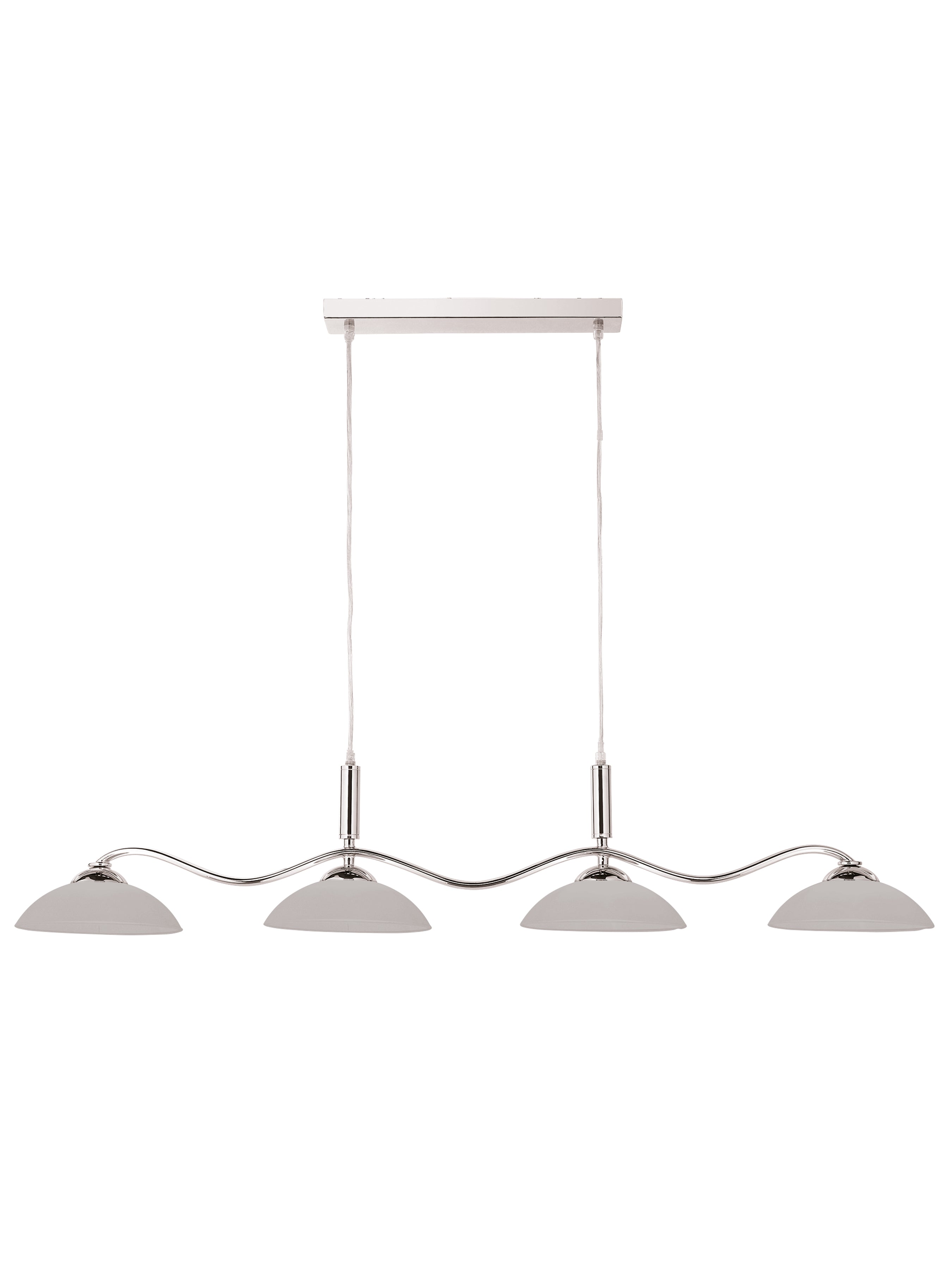 Searchlight Alexis 4 Light Chrome Bar Pendant - Opal Glass Shades