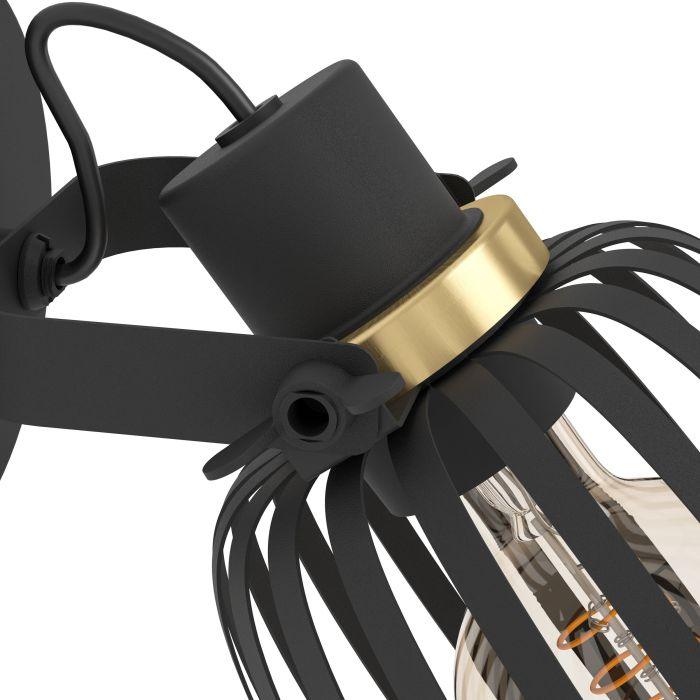 eglo girona black brass wall spotlight hallway lighting 