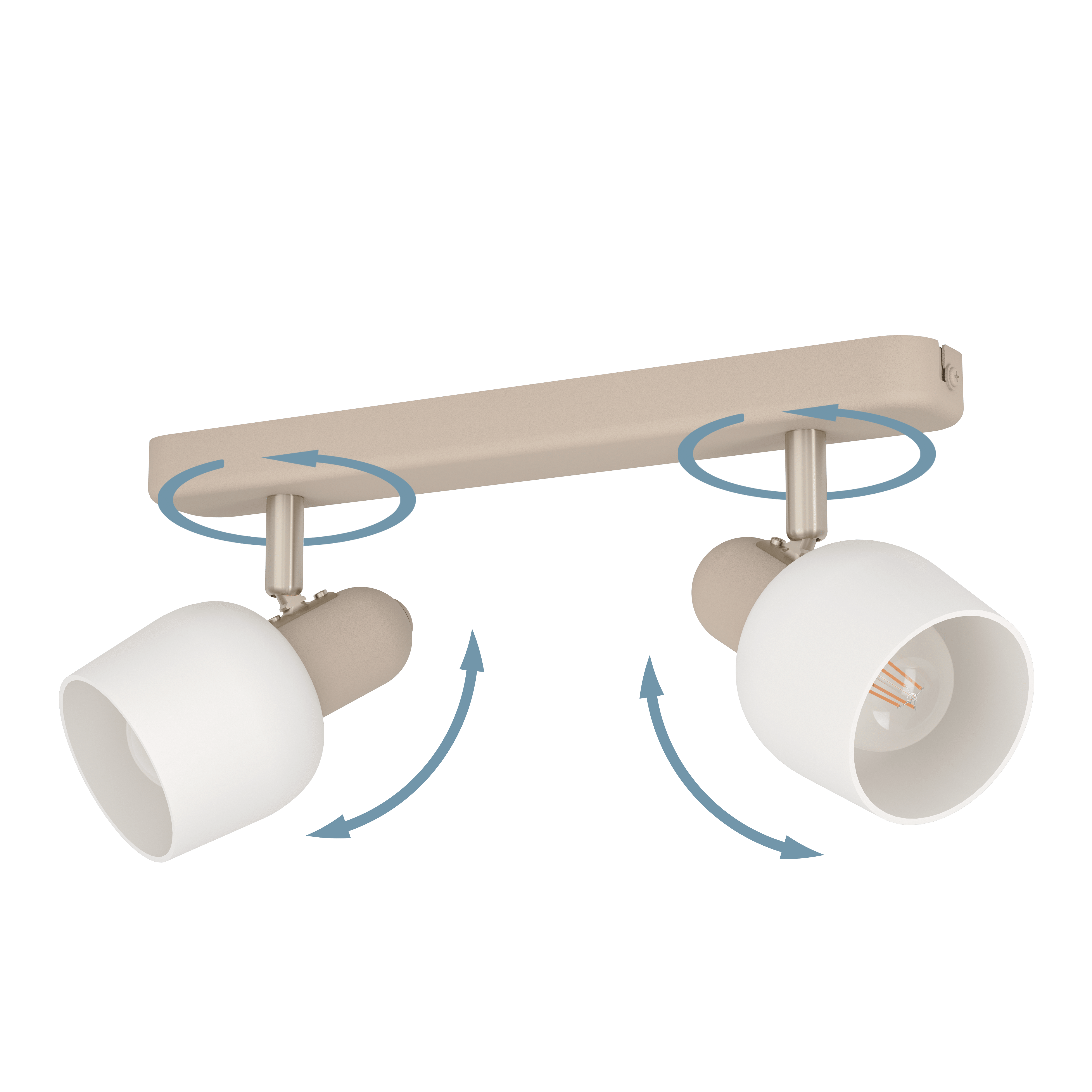 eglo corato sand white glass 2 light bar spotlight kitchen lighting 