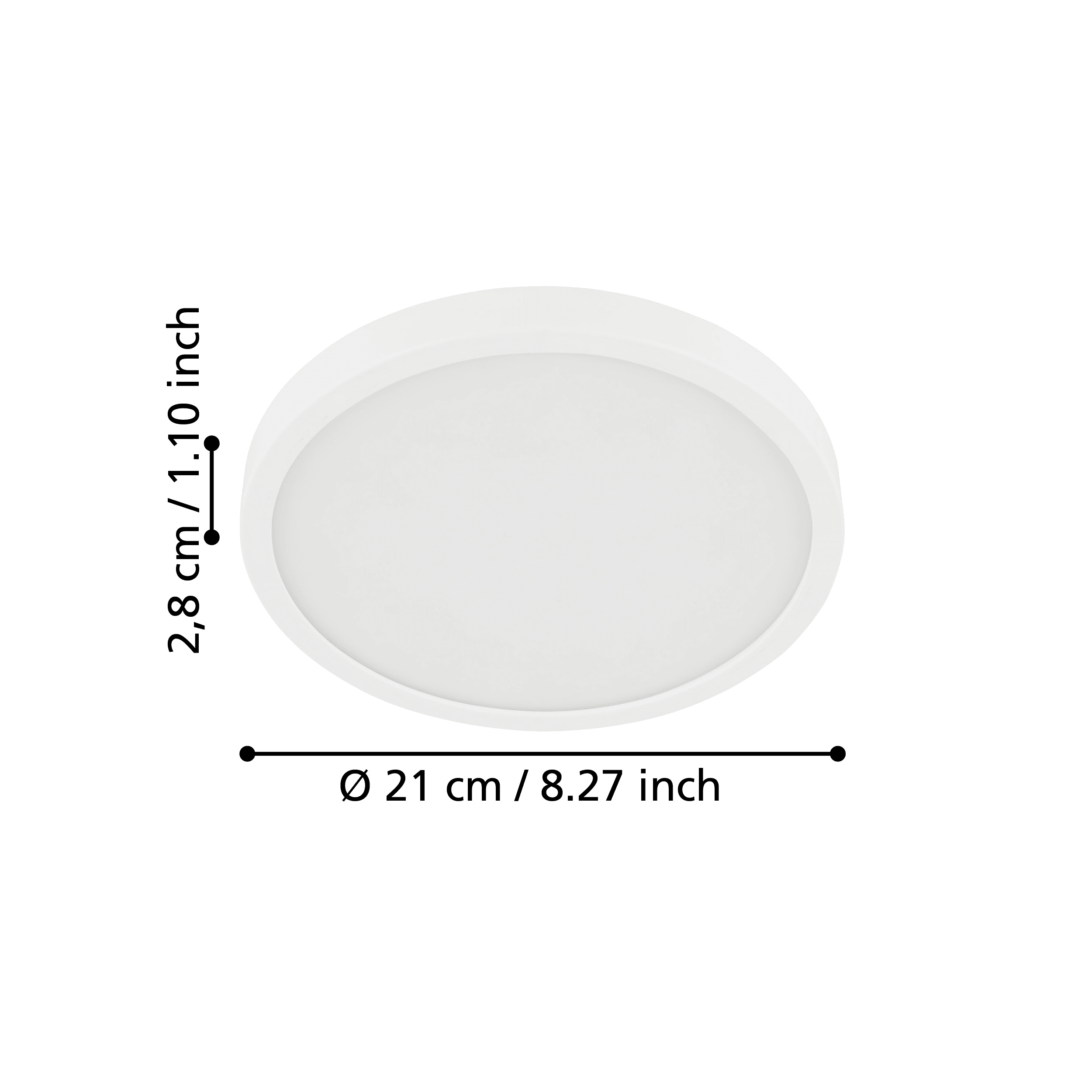 eglo fueva 5 led ip44 round white flush ceiling light living room close up