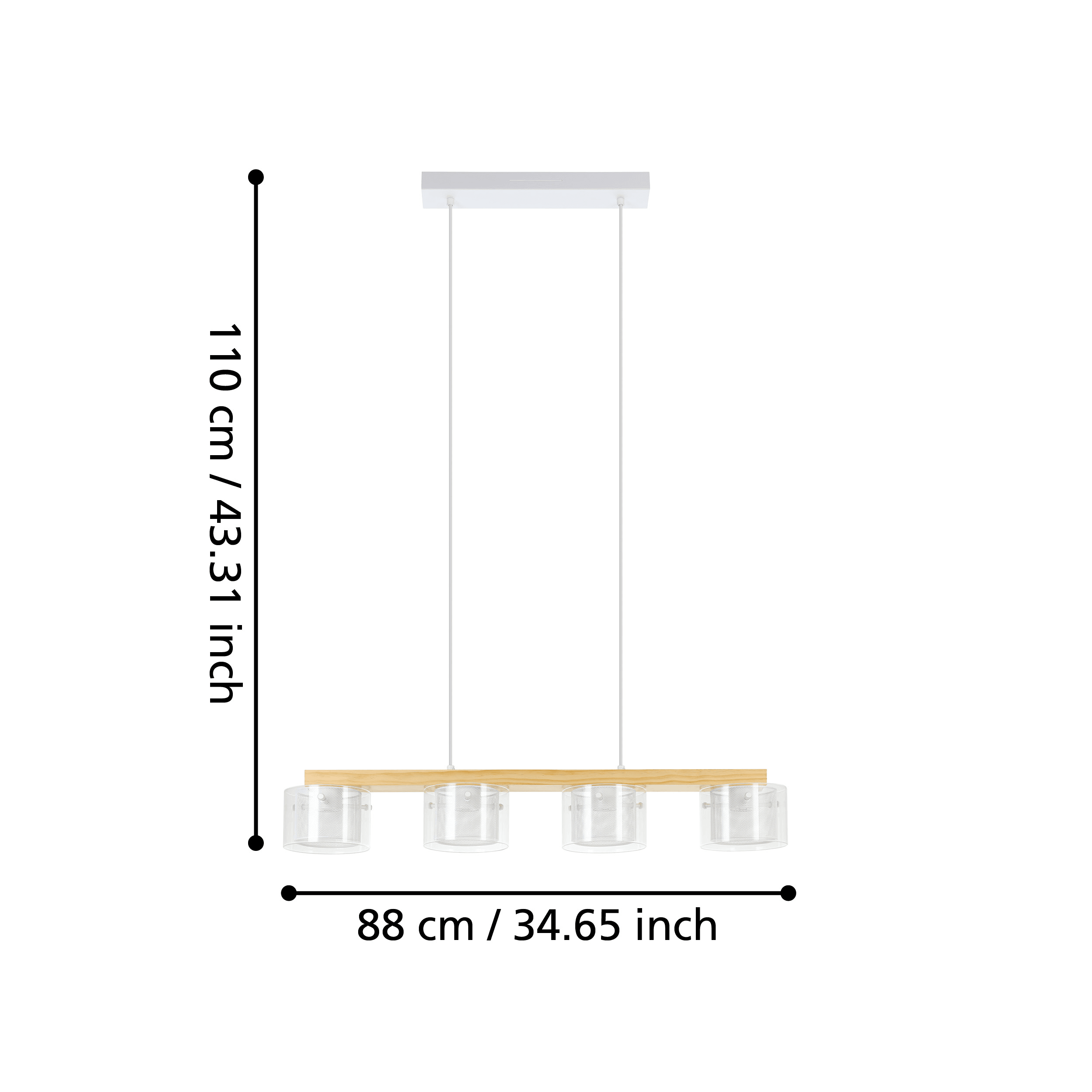 eglo connect portico z smart led wood beam glass pendant kitchen lighting 
