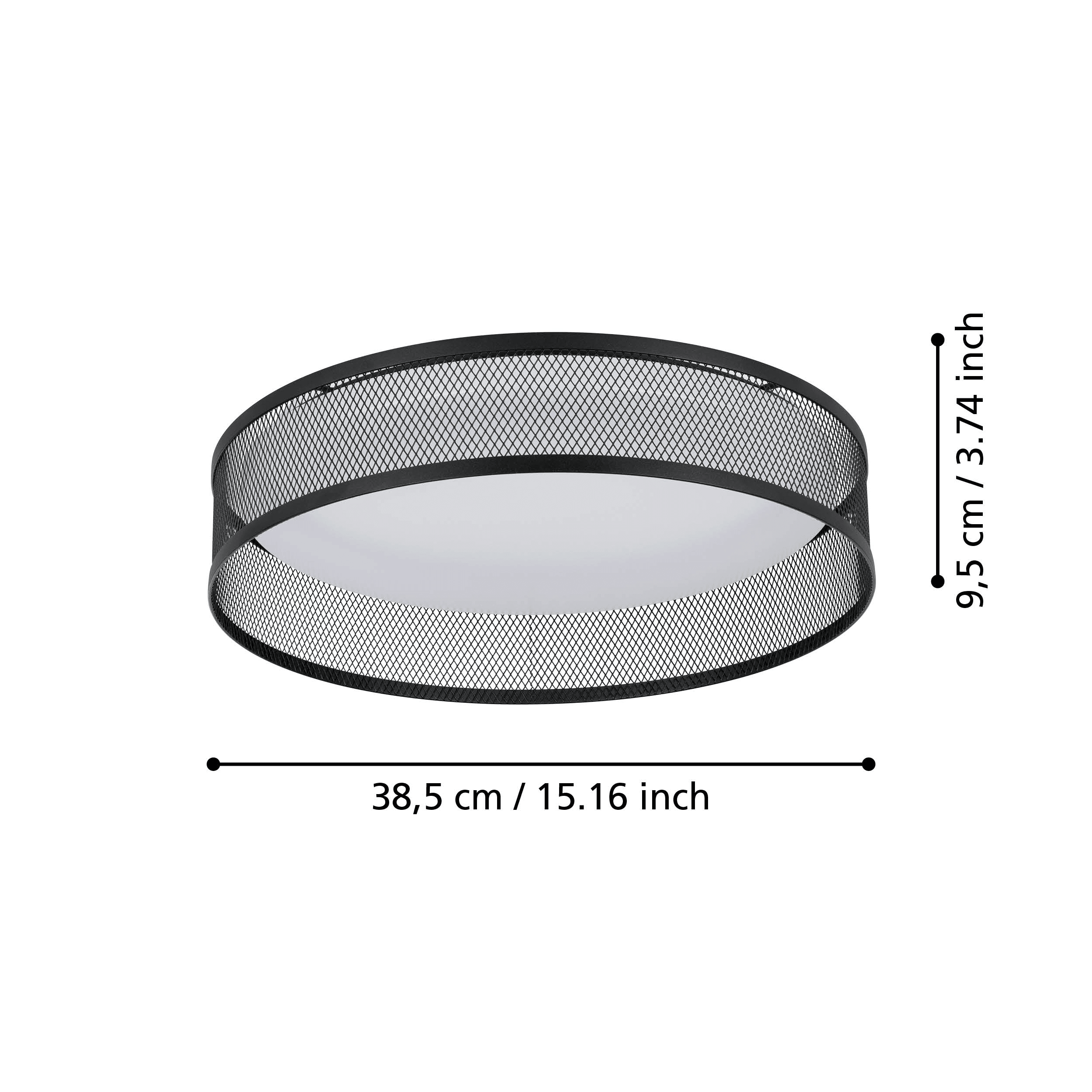 eglo luppineria led black metal mesh ceiling flush 38 5cm kitchen lighting 