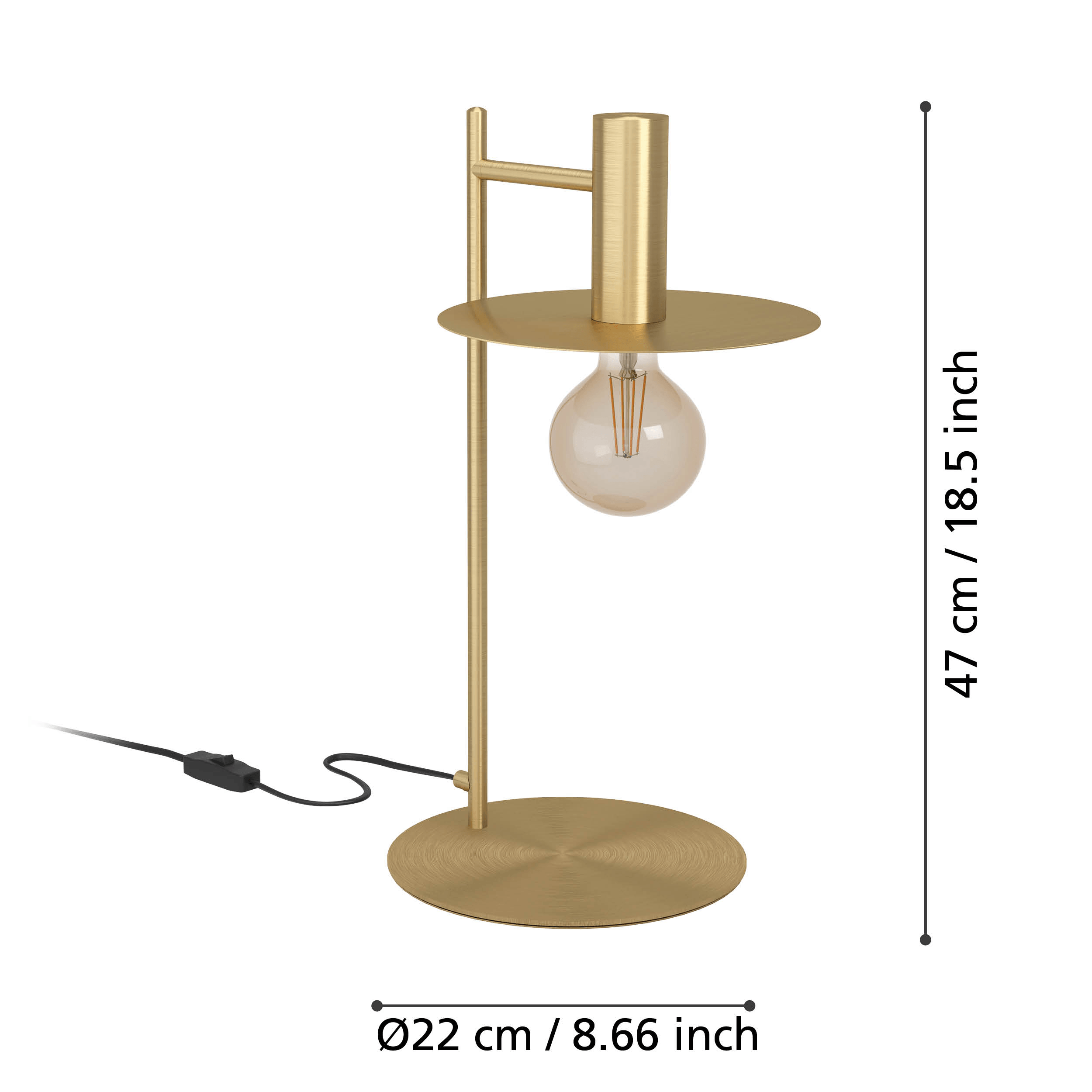eglo escandell brass table lamp living room close up