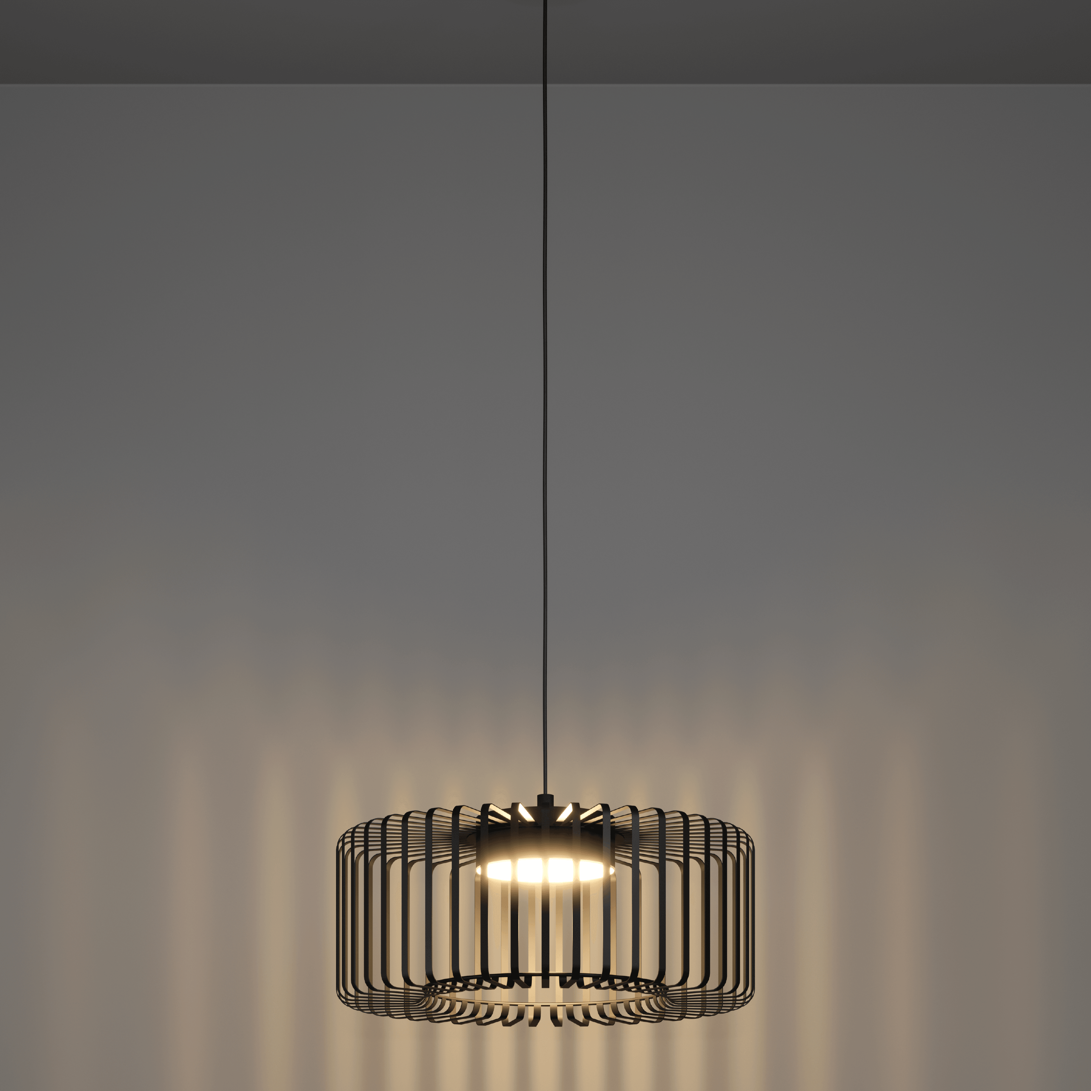 eglo connect ginestrone z smart led black metal strips ceiling pendant living room image