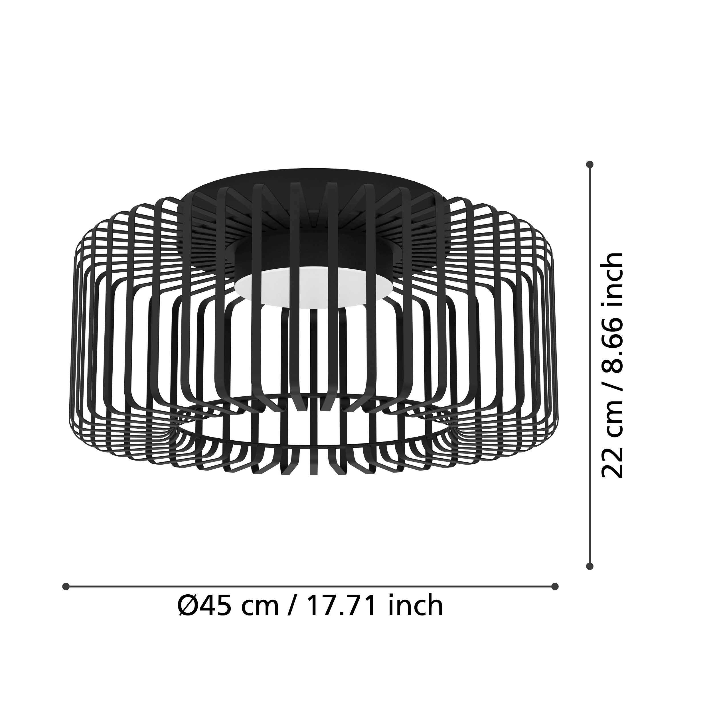 eglo connect ginestrone z smart led black metal wire flush ceiling light kitchen lighting 