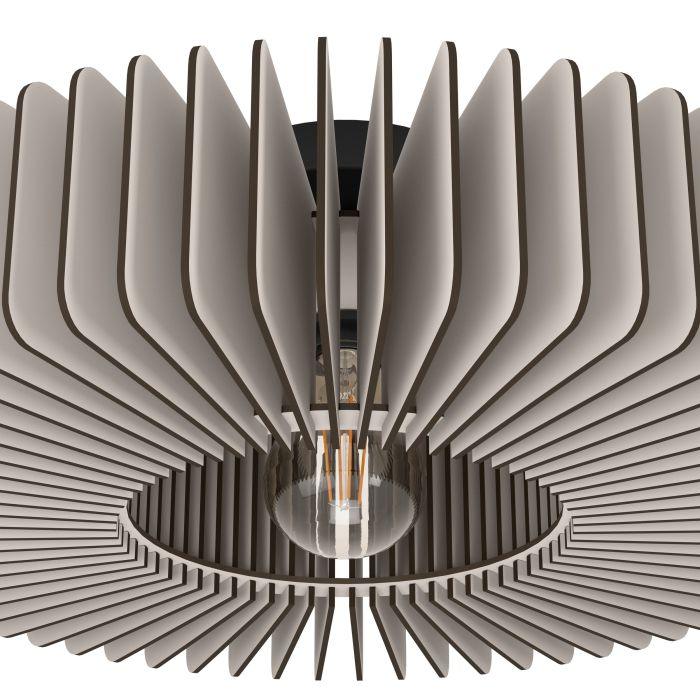 eglo palombaia grey wooden flush ceiling light 50cm hallway lighting 