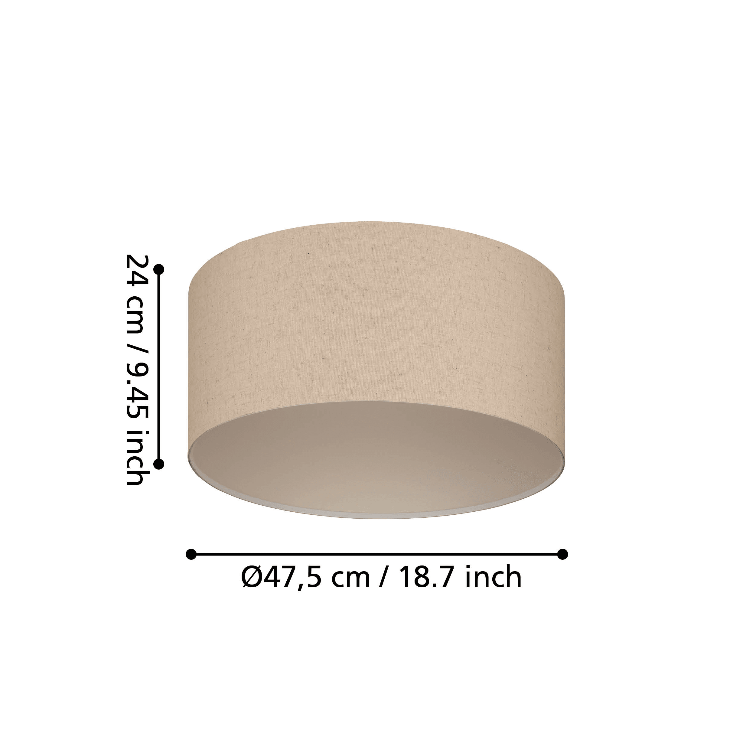eglo feniglia natural linen drum shade ceiling flush living room image