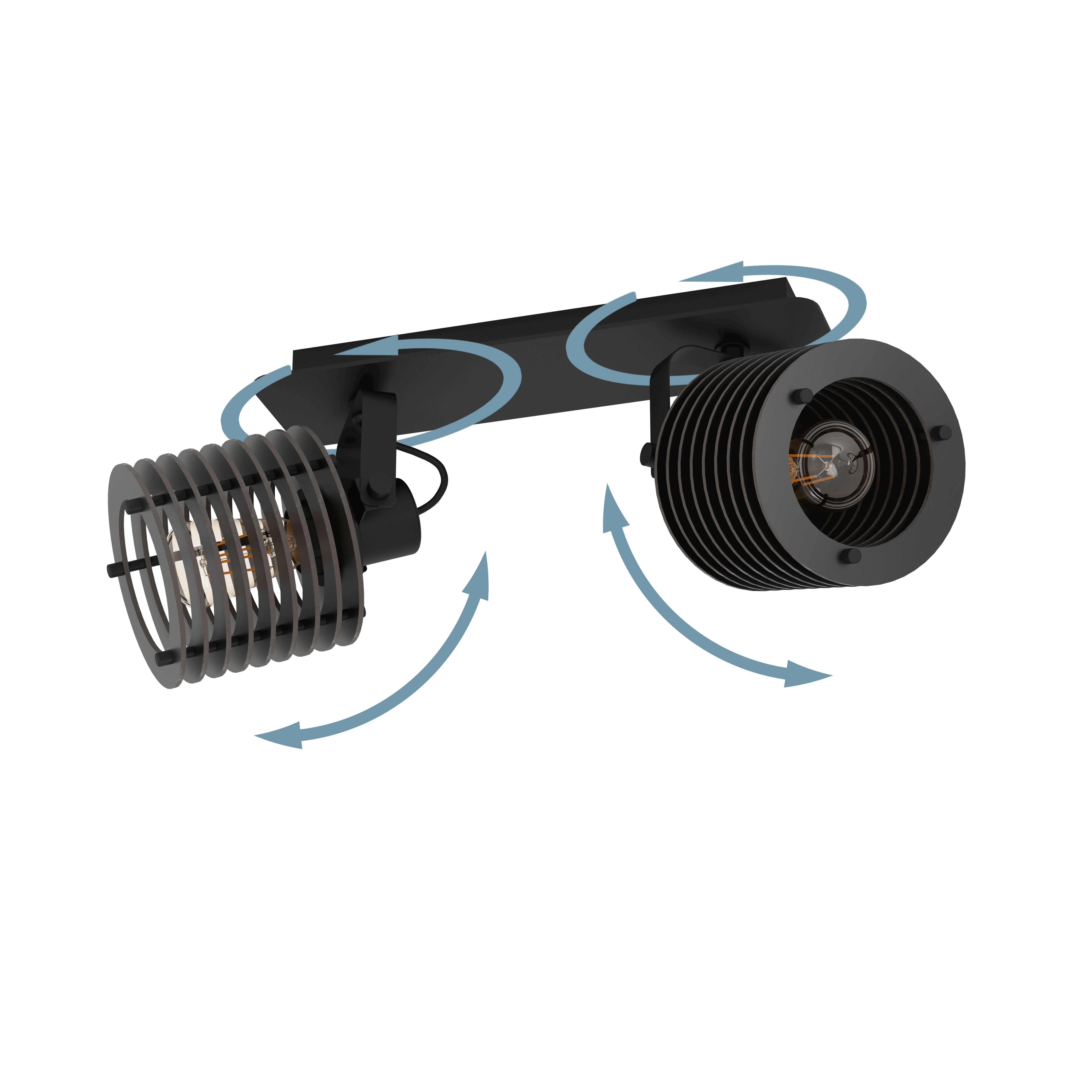 eglo segovia black steel wood 2 light bar spotlight kitchen lighting 