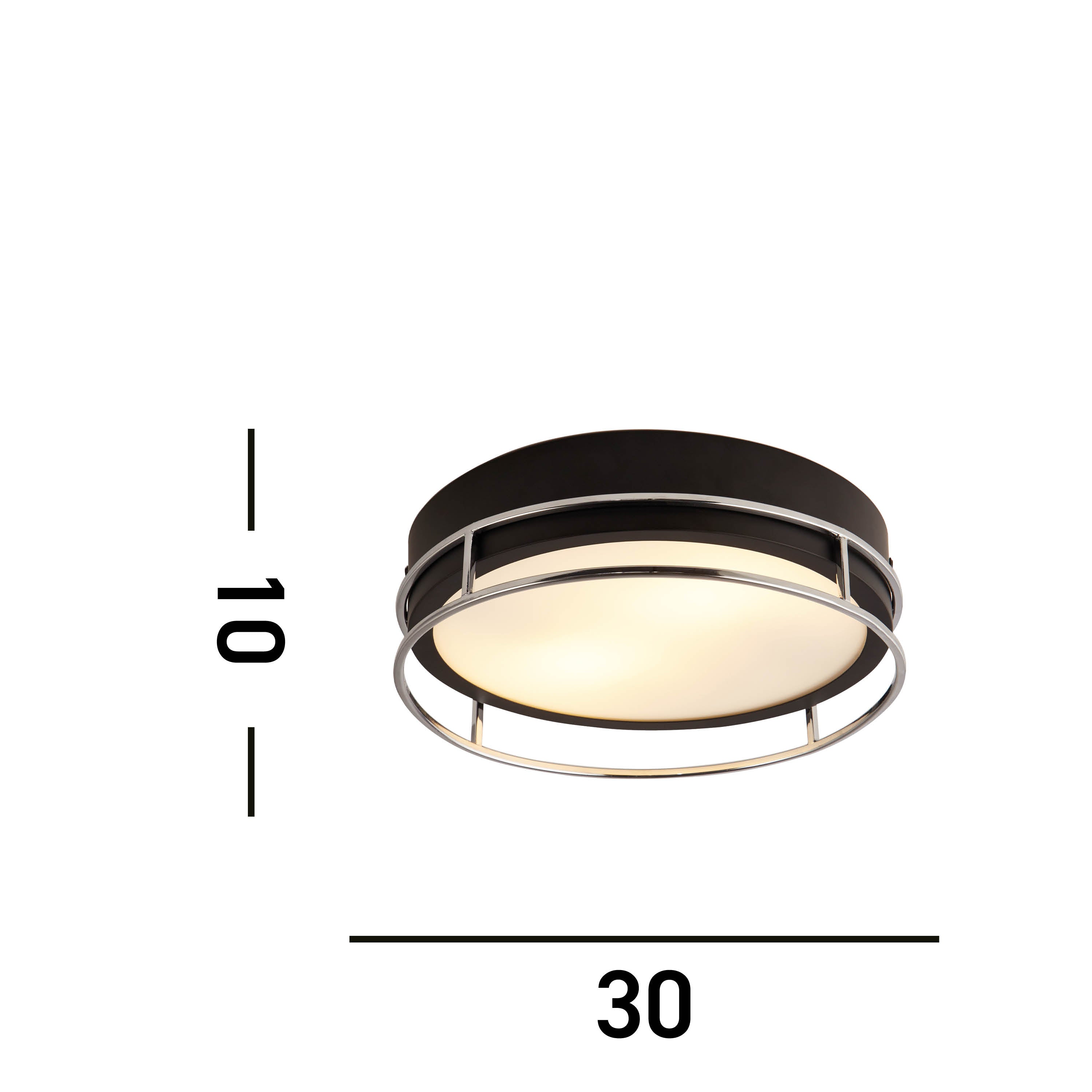 Searchlight Phoenix 2 Light Black & Chrome Flush