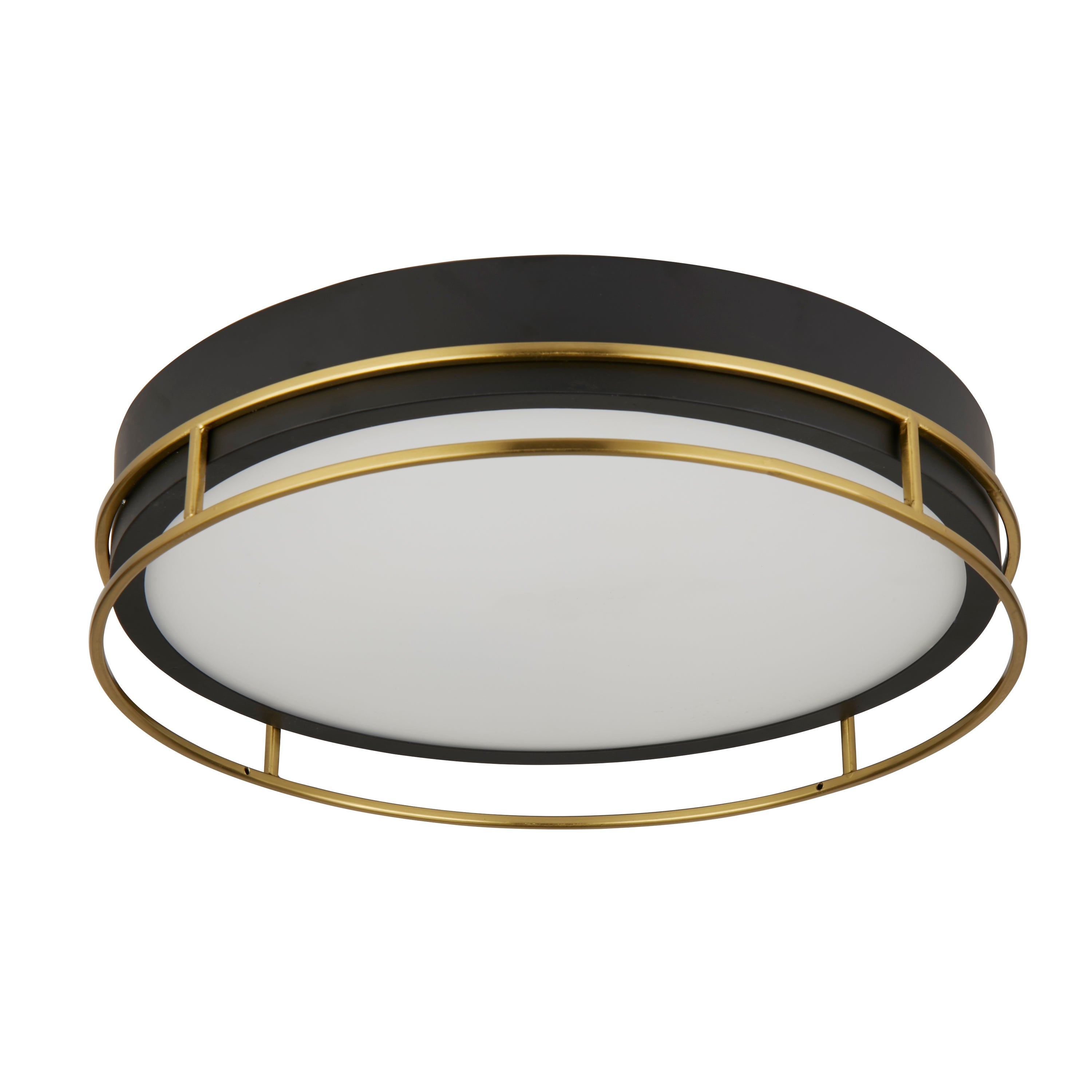 Searchlight Phoenix 3 Light Flush - Black & Brass