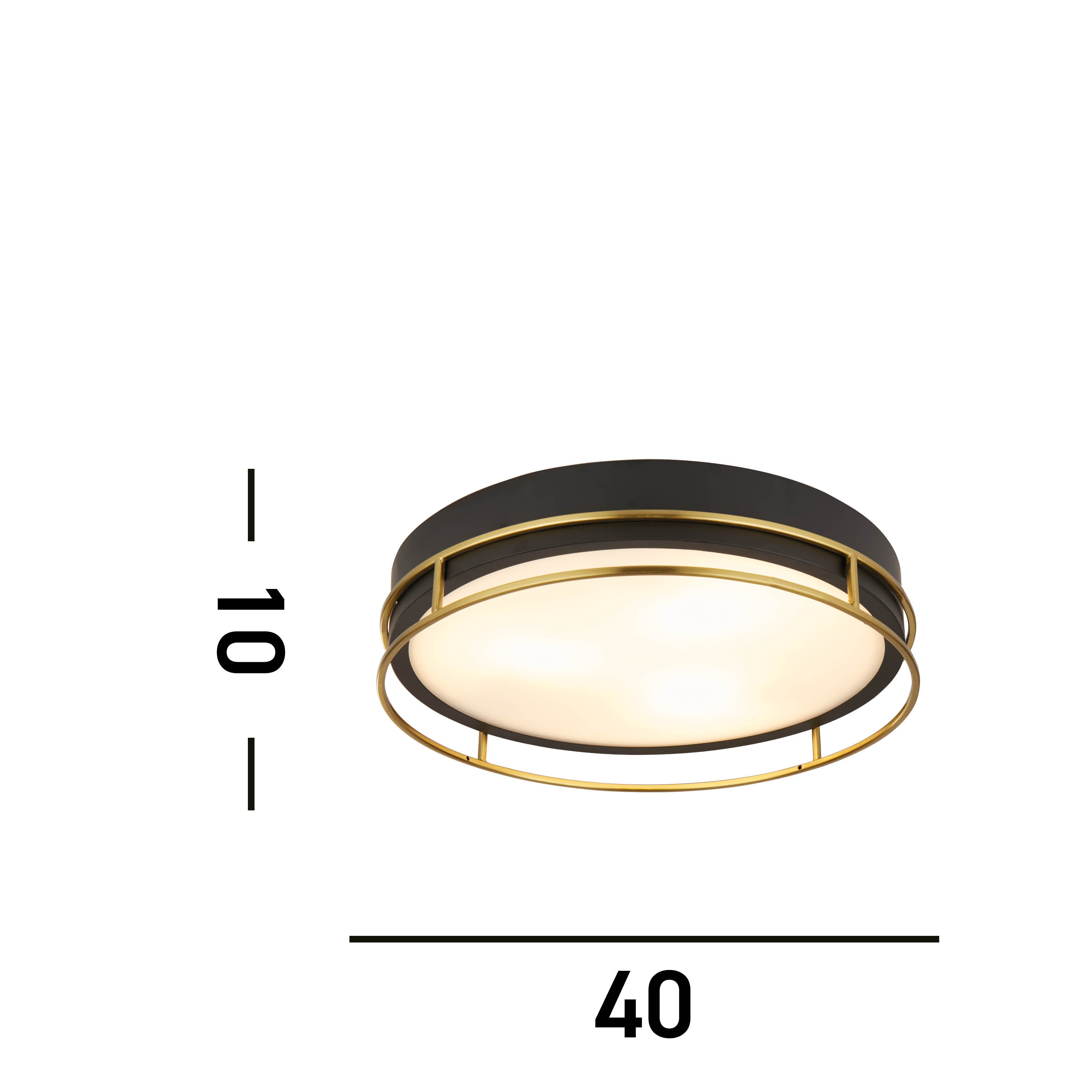 Searchlight Phoenix 3 Light Flush - Black & Brass