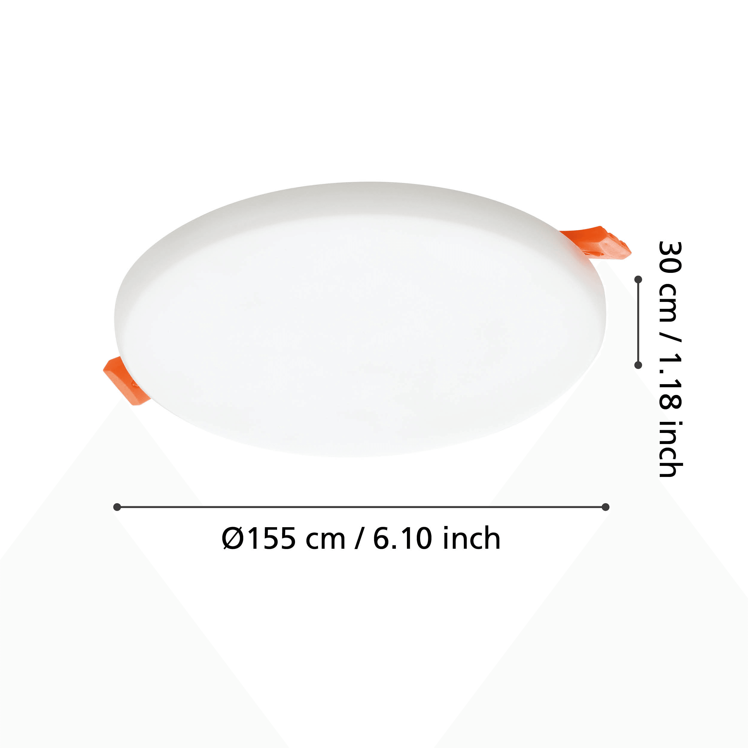 eglo rapita white led recessed ceiling light 15 5cm living room close up