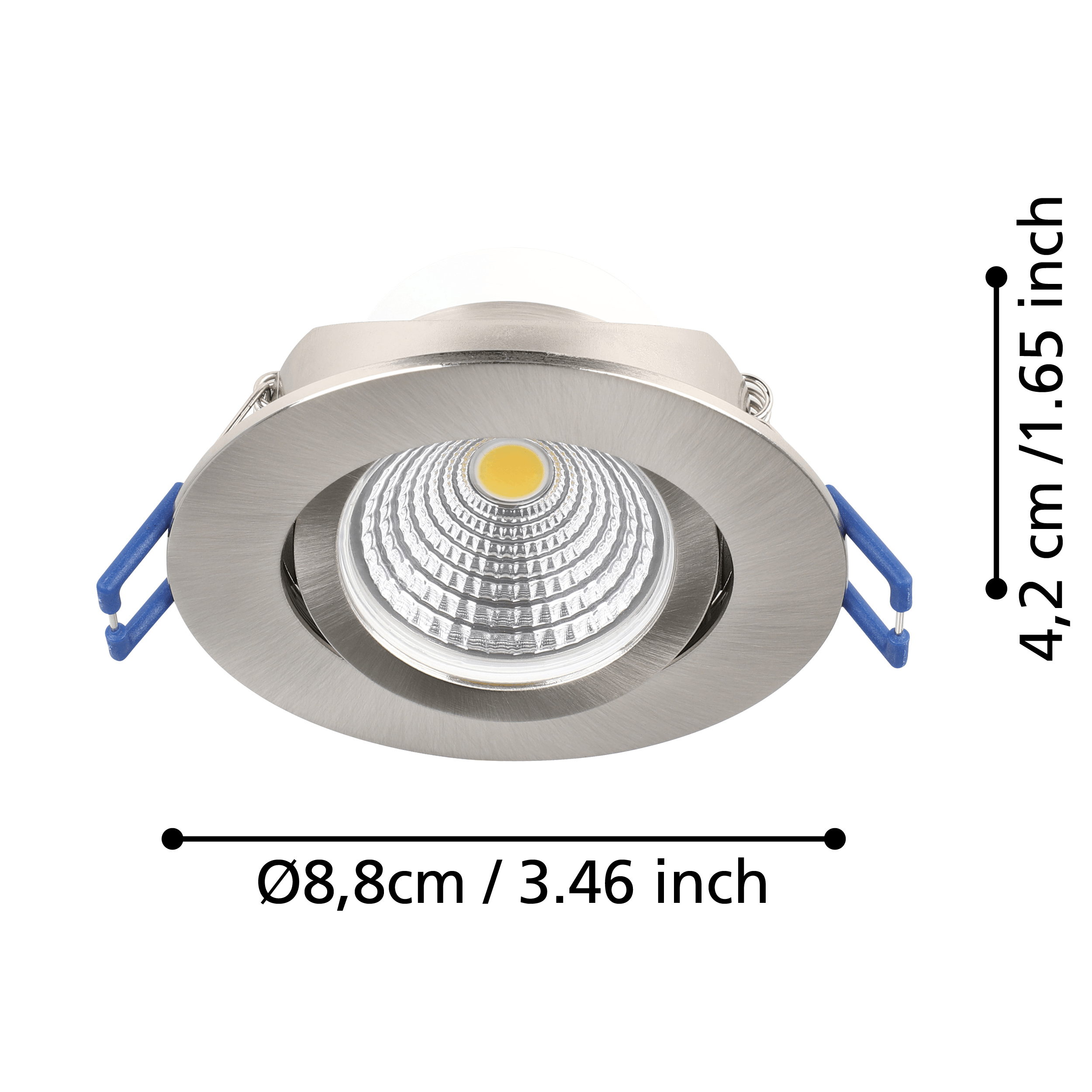 eglo saliceto set of 3 nickel led recessed spot lights kitchen lighting 